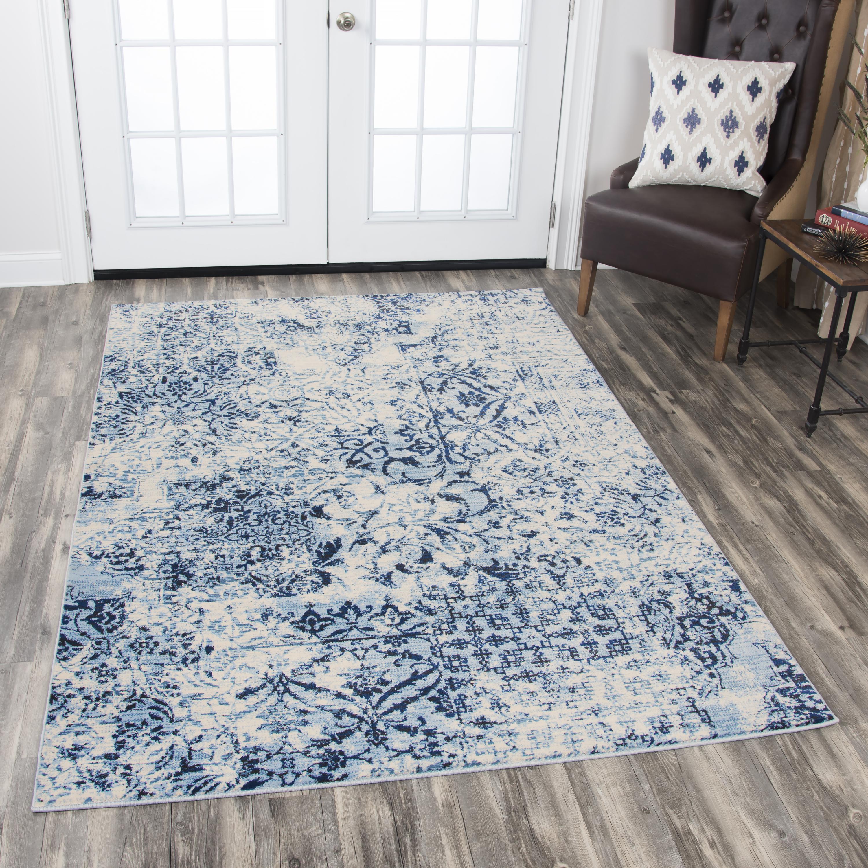 Panache Power Loomed Distress Patchwork Area Rug