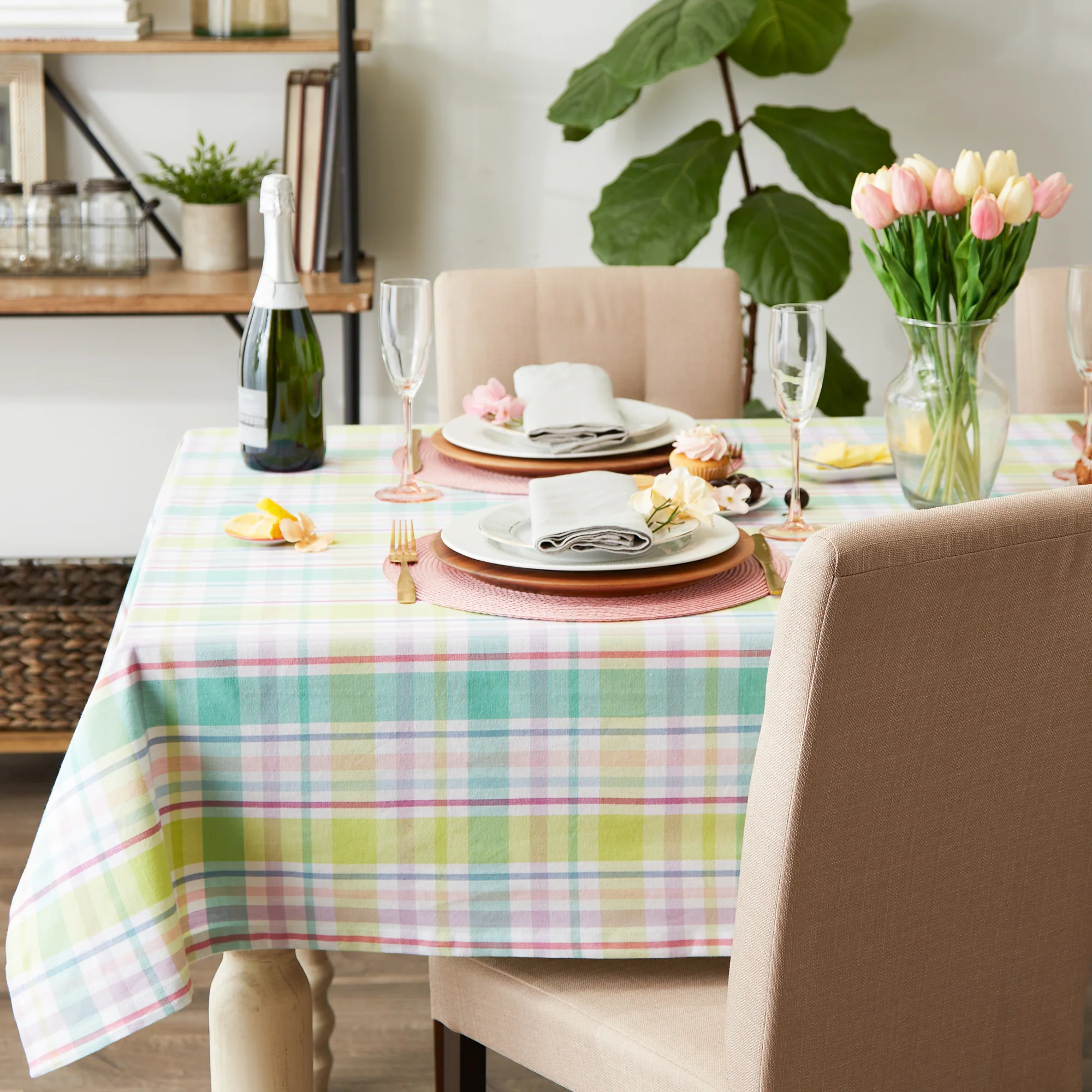 Spring Plaid Tablecloth