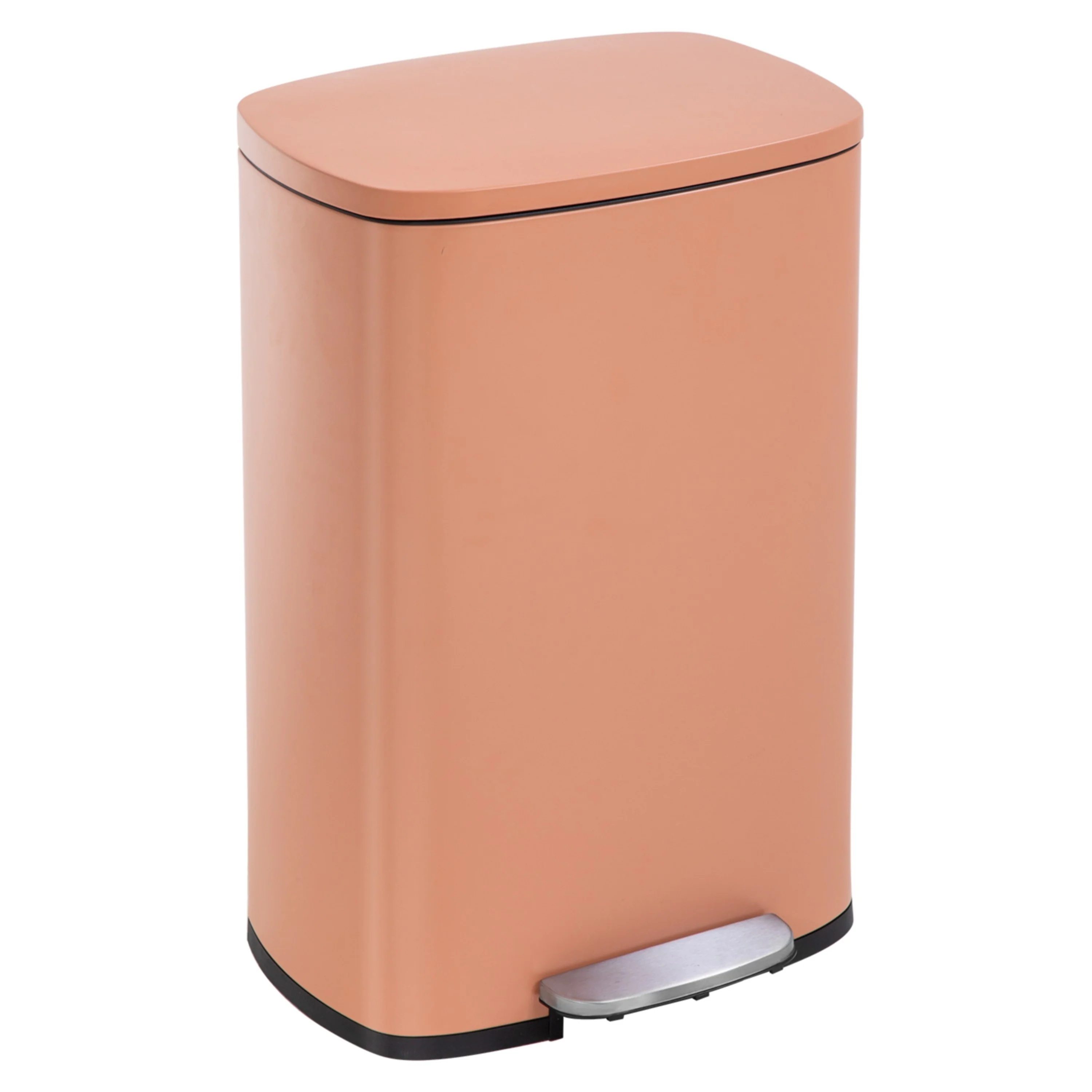 13 Gallon 50 Liter Stainless Steel Step Trash Can with Removable Inner Bucket by Furniture of America