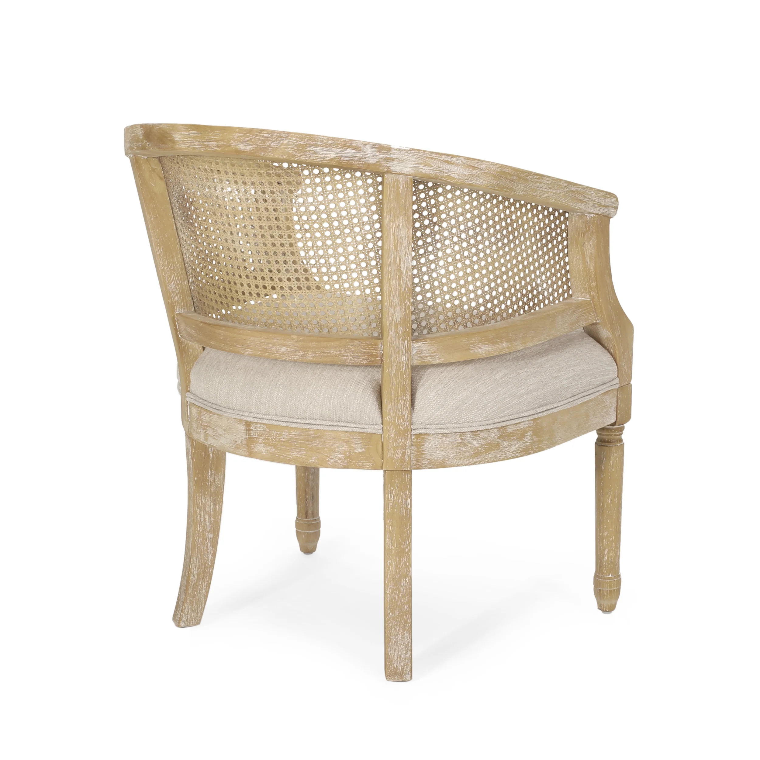 Accent Chair Rubber Wood Beige Natural