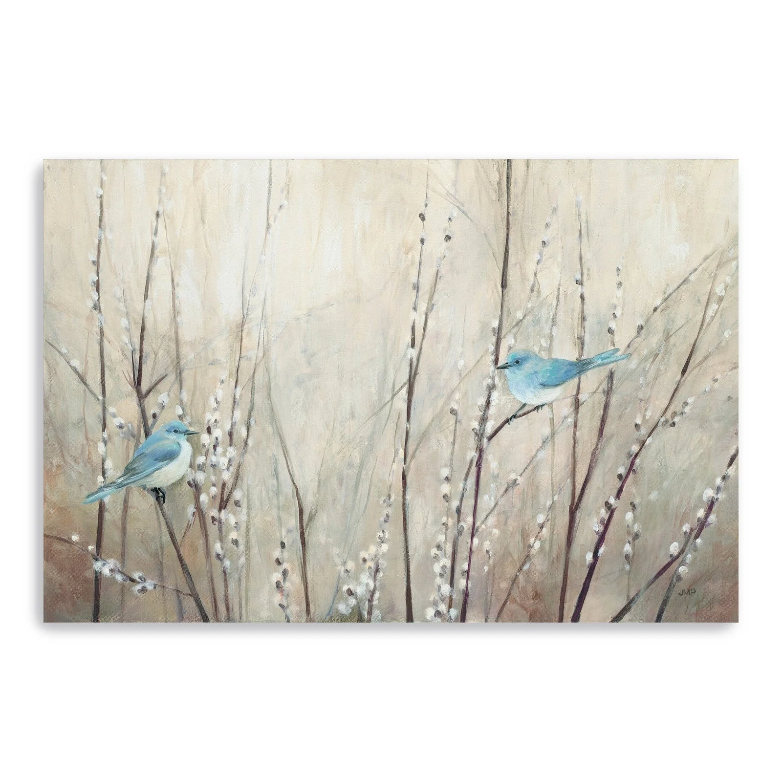 Pretty Birds Neutral Canvas Giclee Wall Art