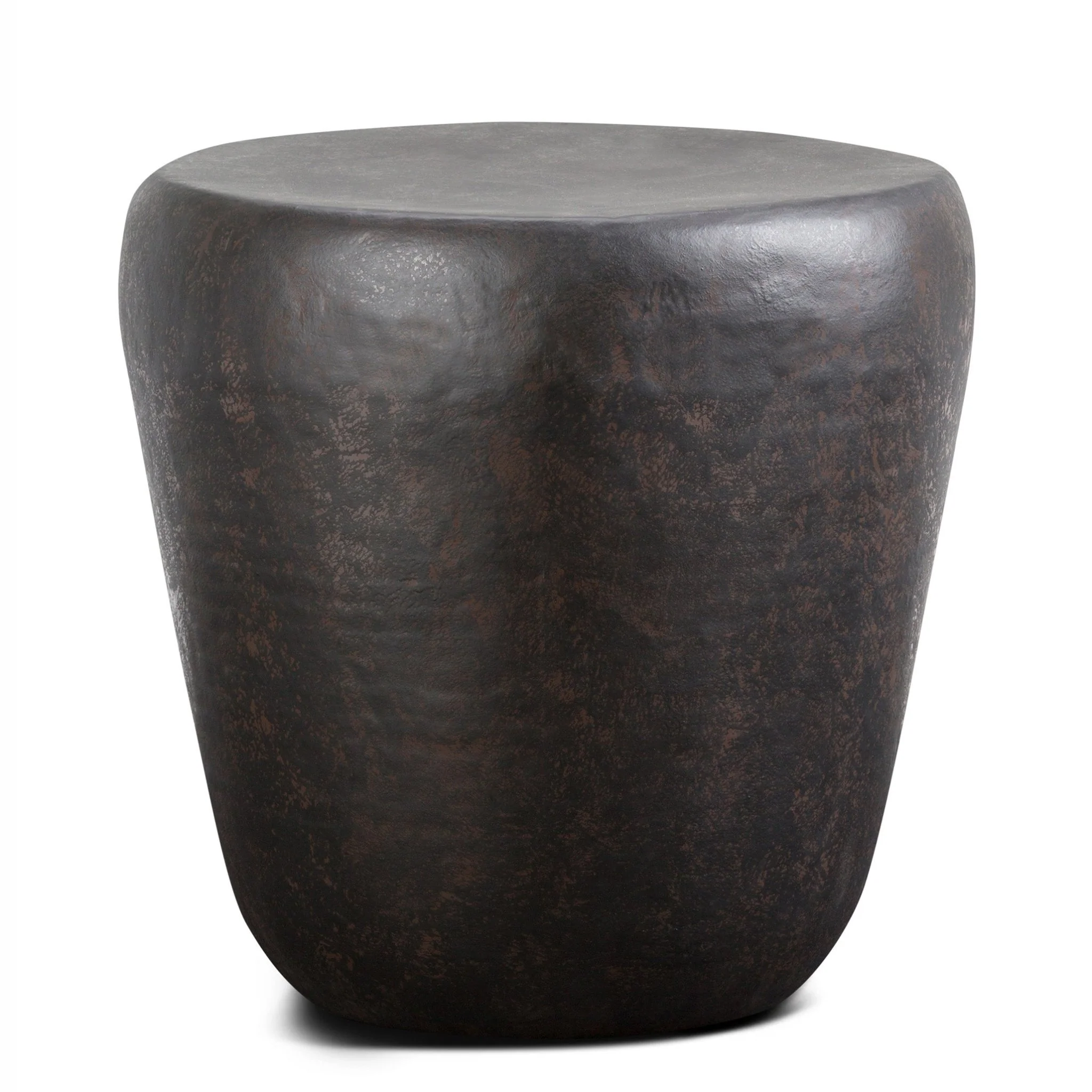 Eclipser Drum-Shaped Metal Side Table