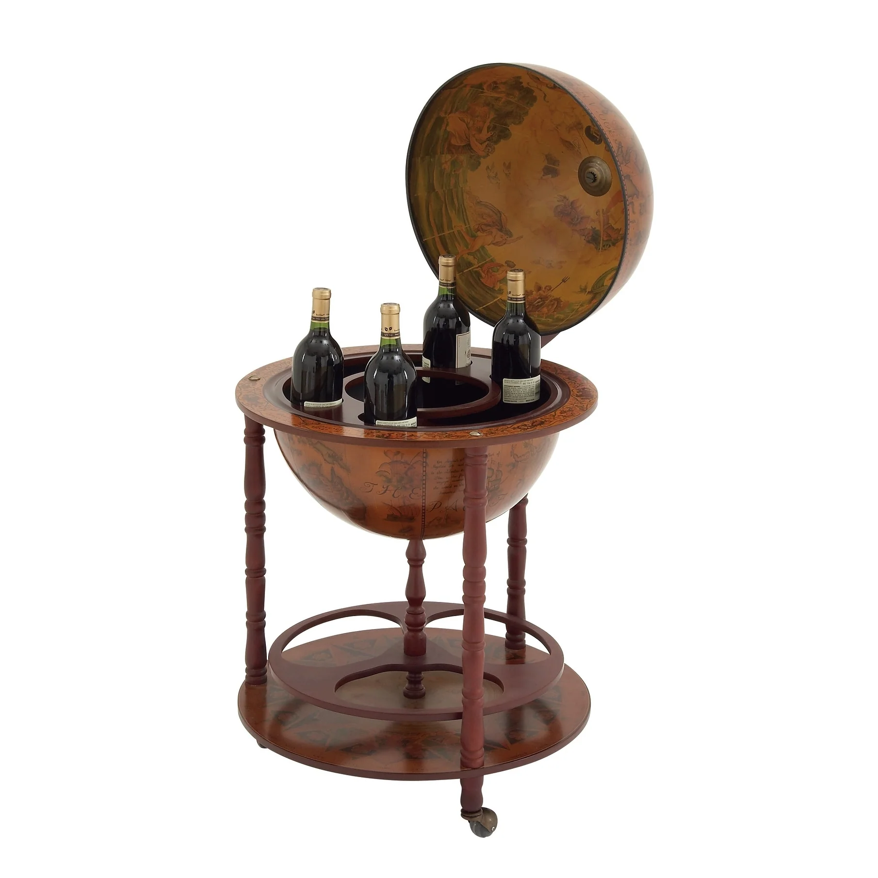 Wood World Globe Bar