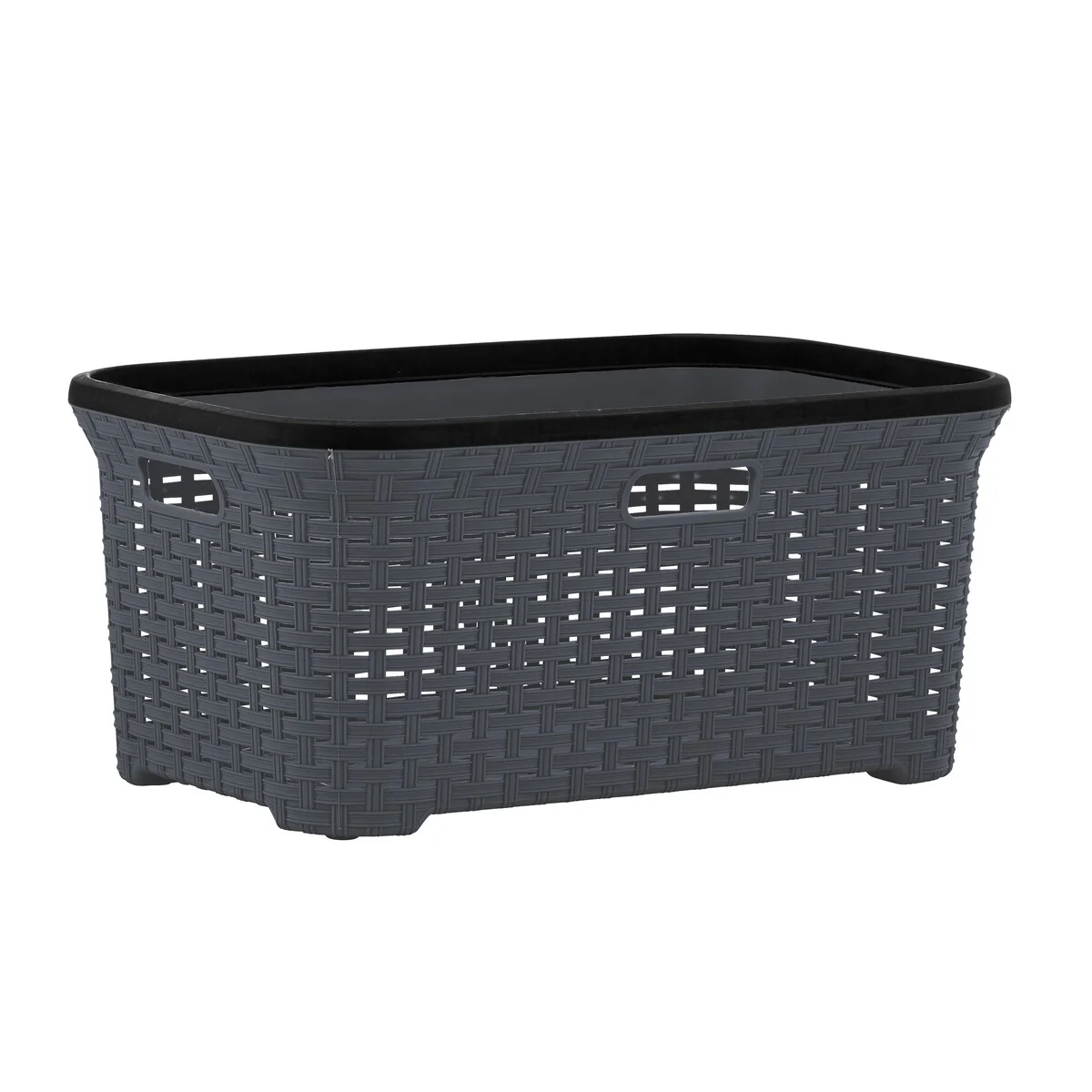 Superio Large Wicker Laundry Basket with Cutout Carry Handles - Capacity: 50l