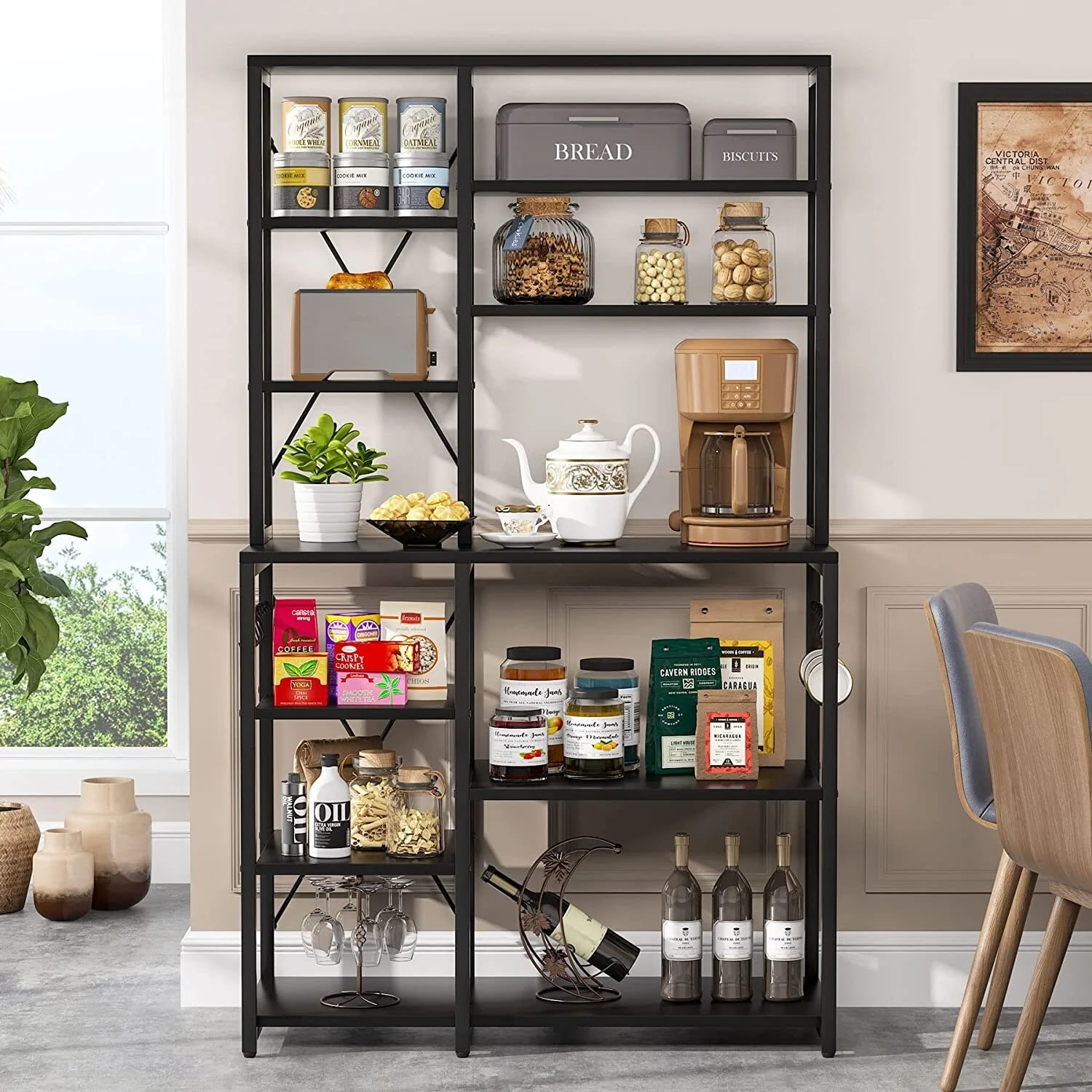 Kitchen Baker's Rack, Free Standing 5-Tier, 6-Tier Kitchen Utility Storage Shelf Rack