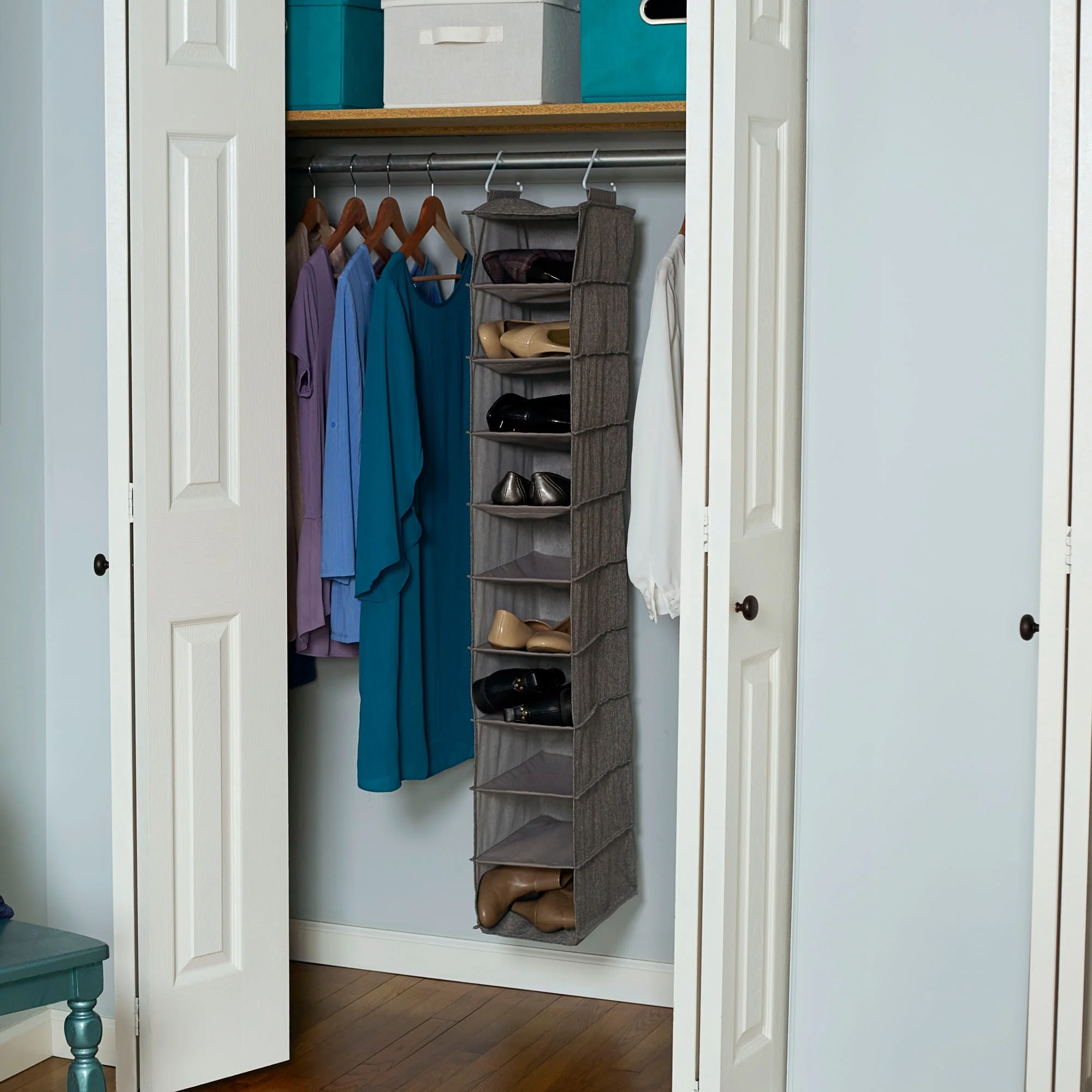 Household Essentials 10-Shelf Wide Hanging Shoe Organizer