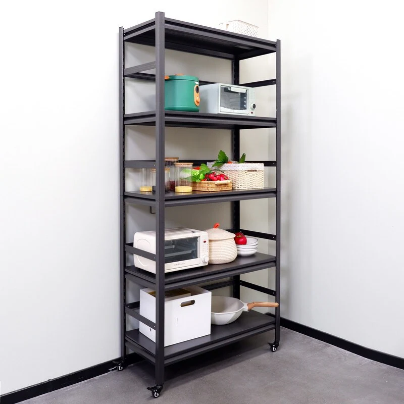 5-Tier Metal Shelving Unit Adjustable with Wheels 1750LBS Capacity