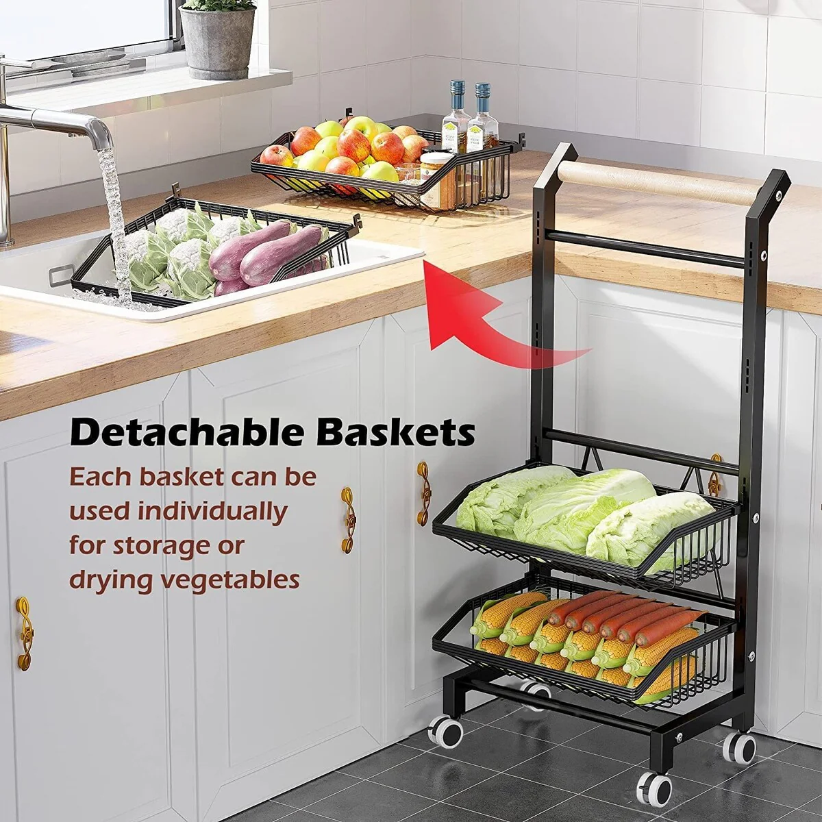 4-Tier Adjustable Fruit Vegetable Basket