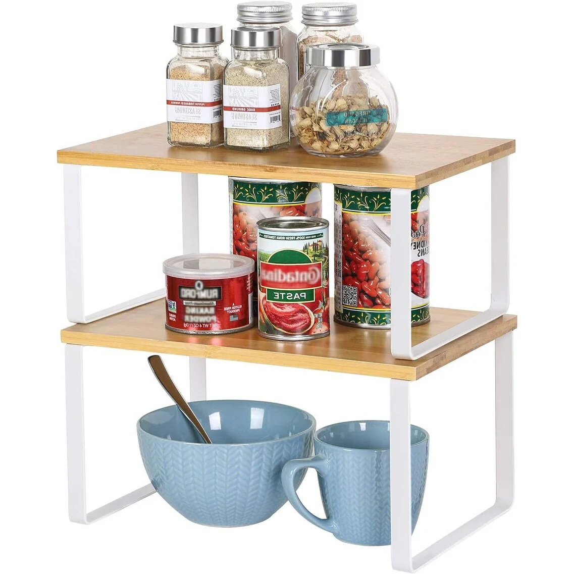 Stackable Kitchen Cabinet Shelves Organizer