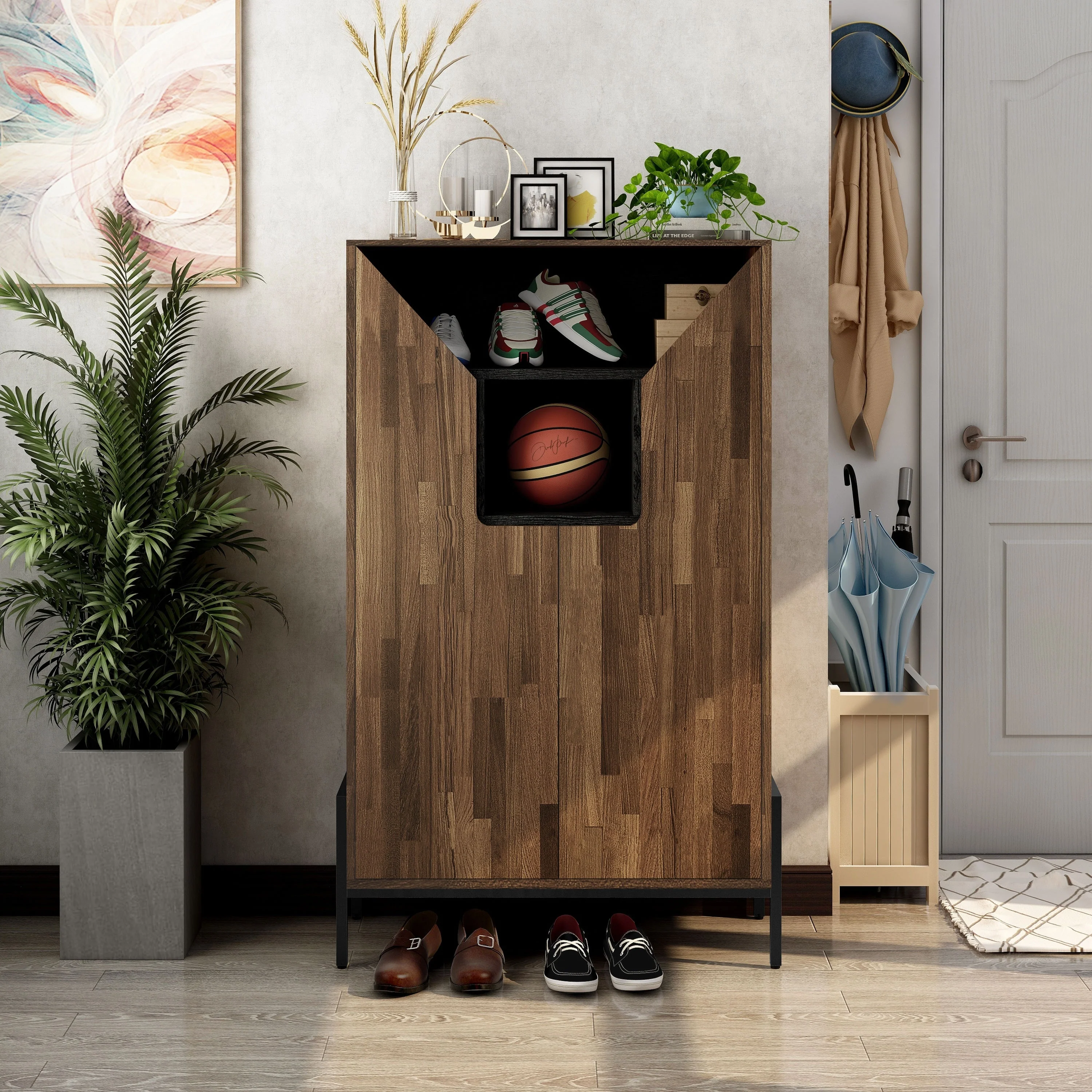 Cassini Rustic 8-shelf Shoe Cabinet by Carbon Loft
