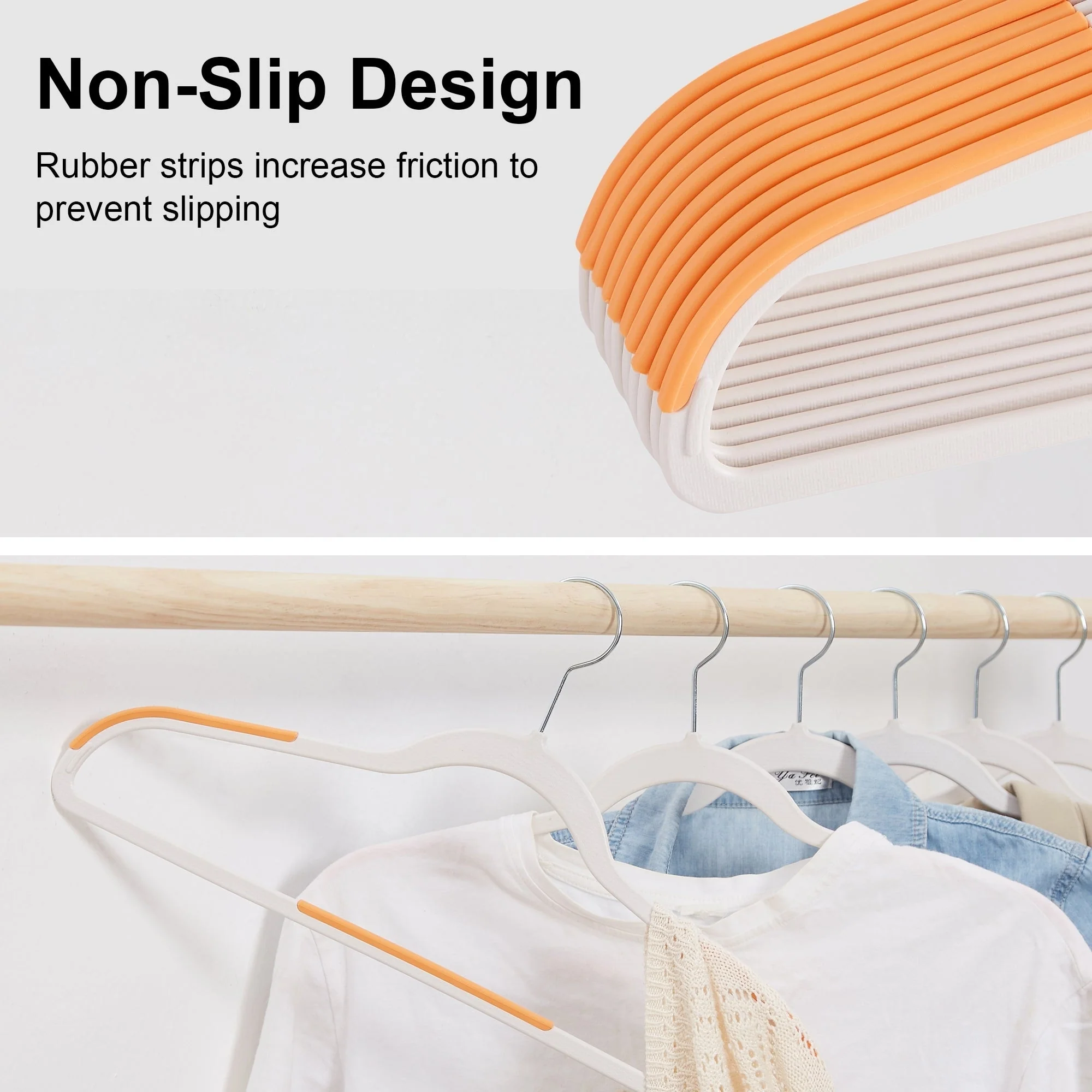 Clothes Hangers Plastic Coat Hangers Non-Slip Space-Saving Swivel Hook