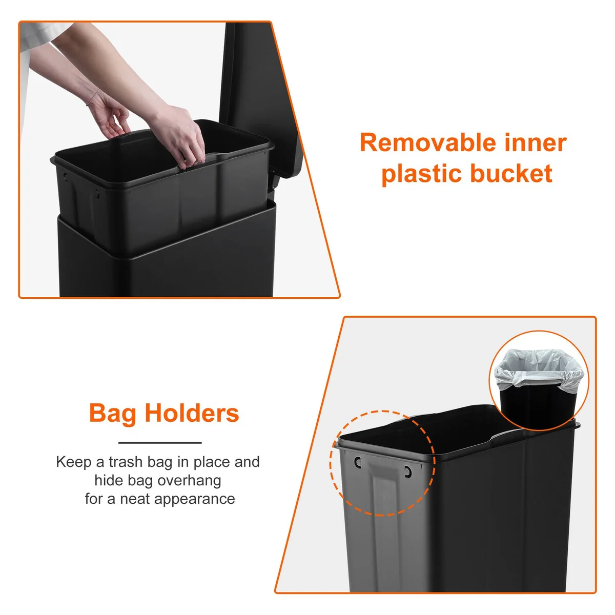 Innovaze 11.9 Gallon Slim Matt Trash Can