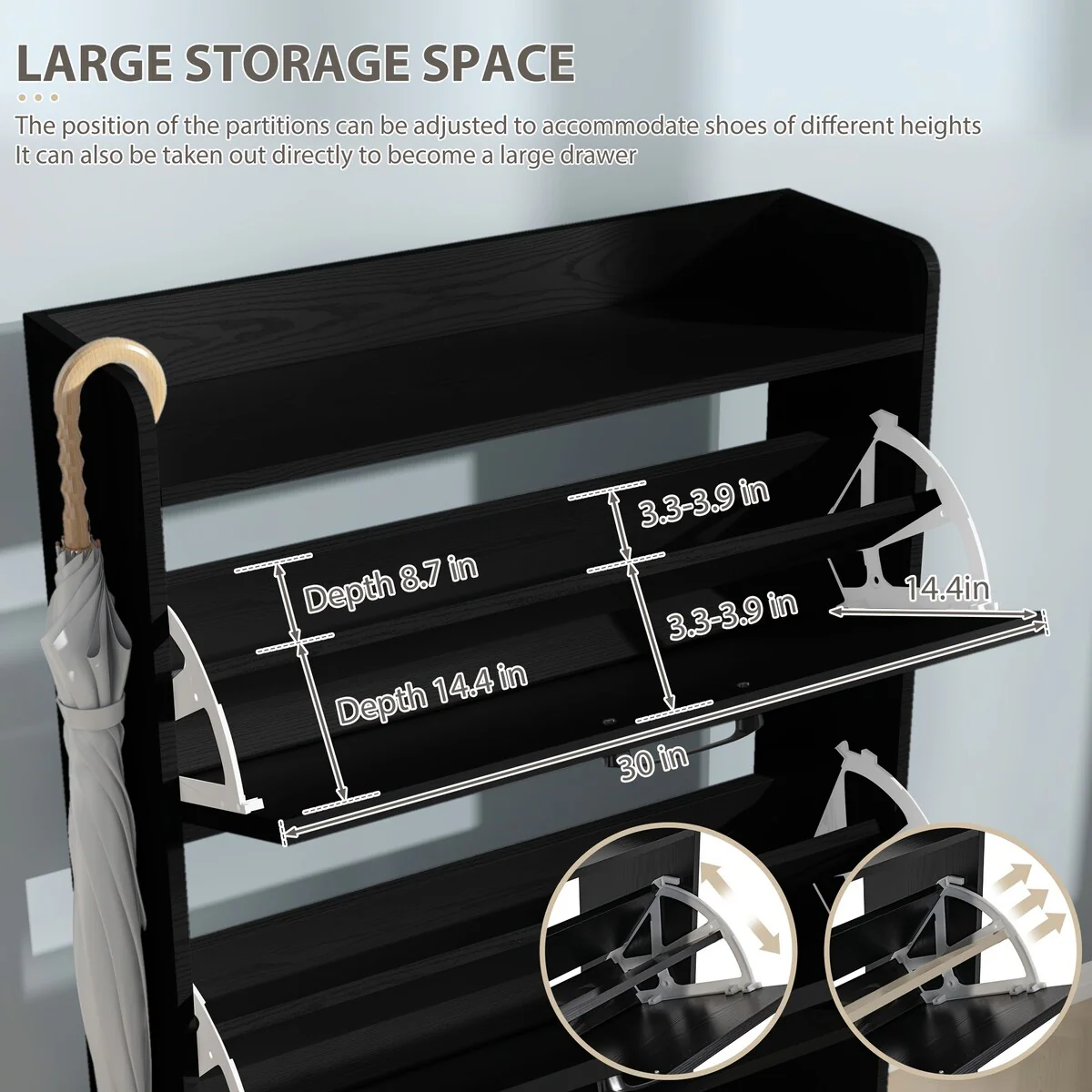 24 Pair Shoe Storage Cabinet