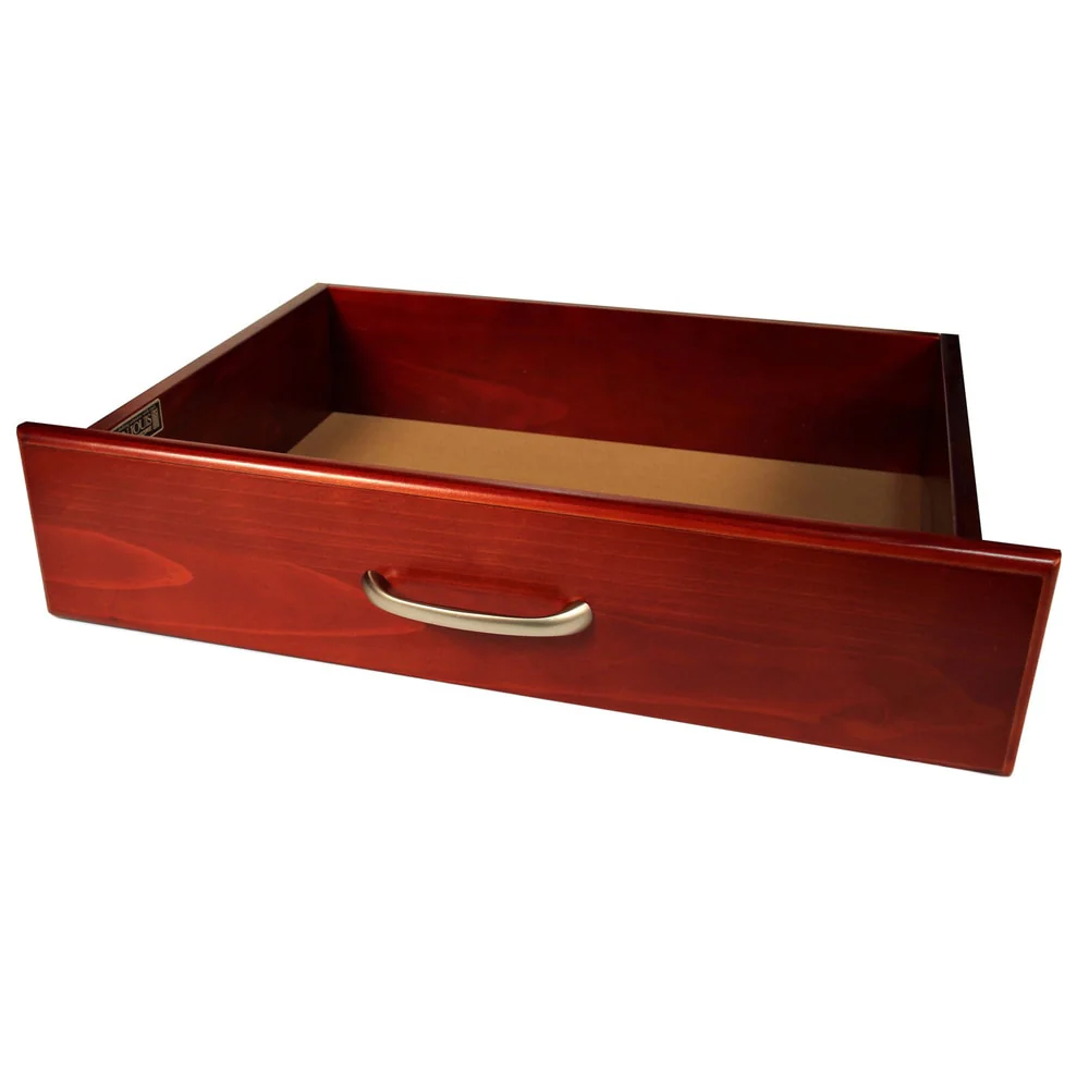 John Louis Home Solid Wood Walk-In Closet System with 5-Drawers and Doors Red Mahogany