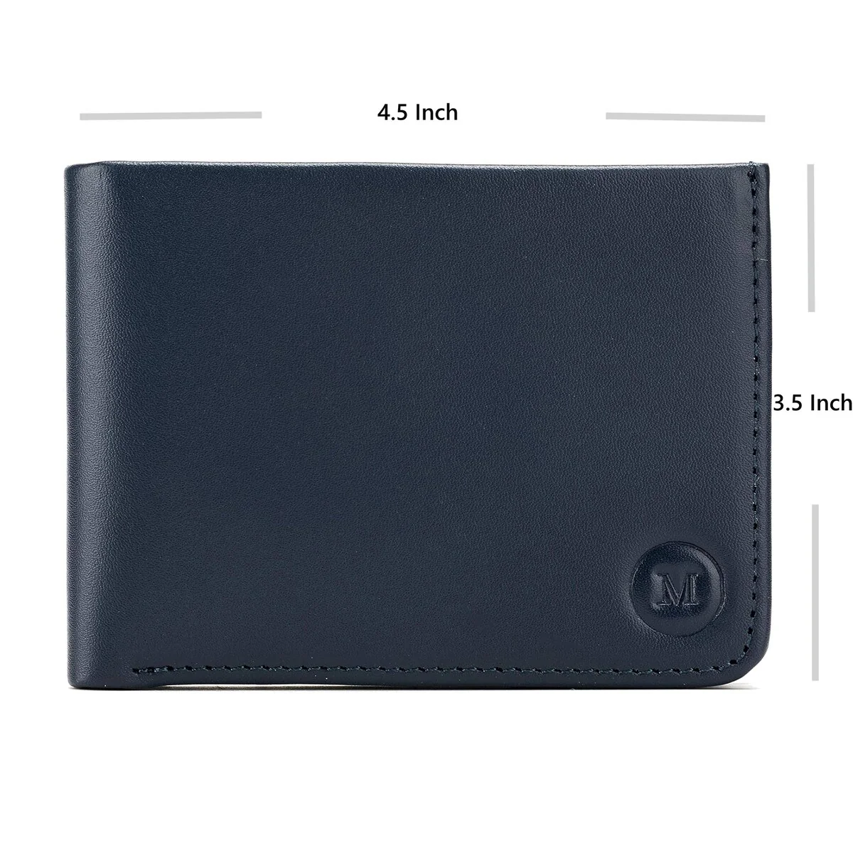 Genuine Calf Leather Slim Bifold RFID Wallet Card Holder Minimalist Secret Pocket (Bi-Fold) - 2-Tier