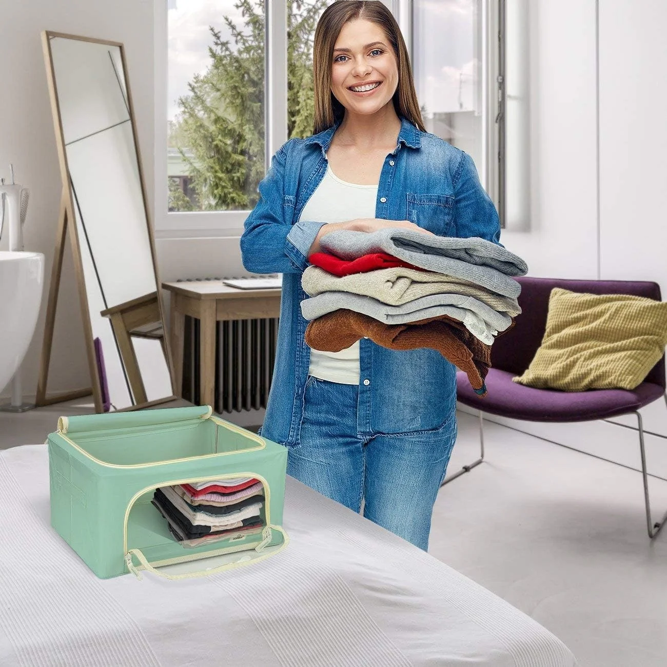 Storage Box With Window Small - 2 Pack - N/A