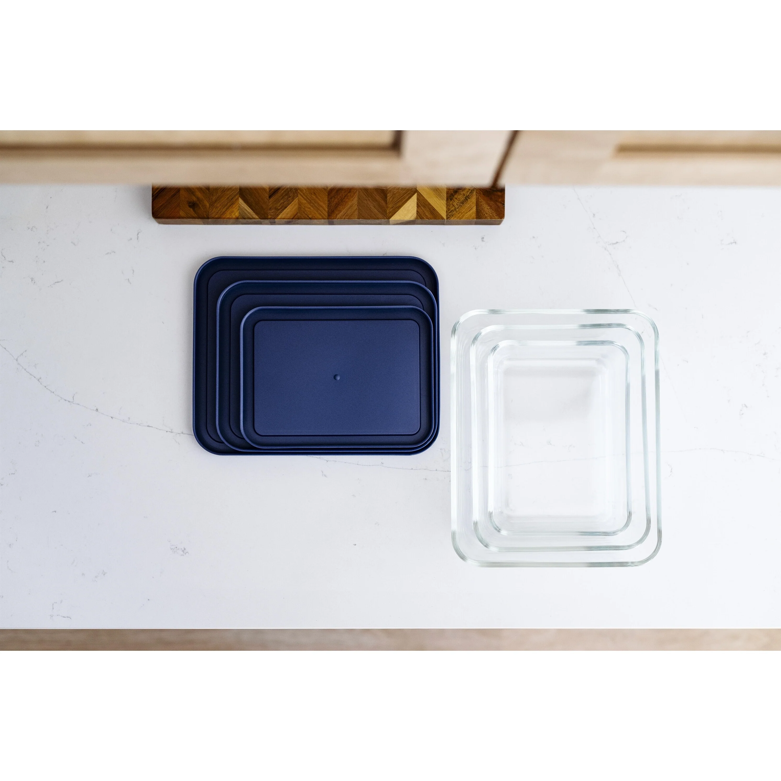 Glass Food Storage Set with Airtight Lids - Nesting, Space-Saving, BPA-Free, Microwave, Oven & Dishwasher Safe