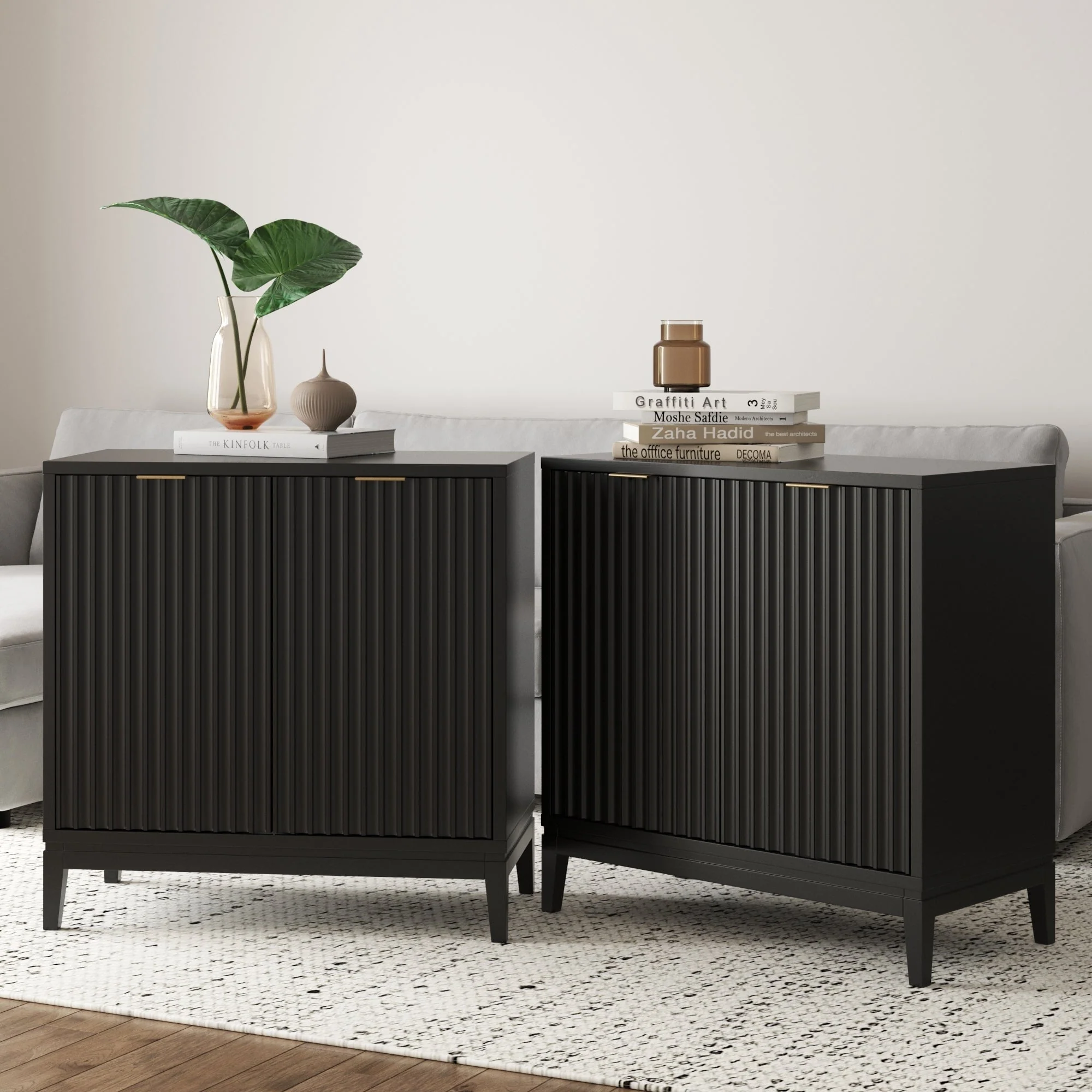 Jasper Modern Sideboard, Kitchen Storage Cabinet with Fluted Doors