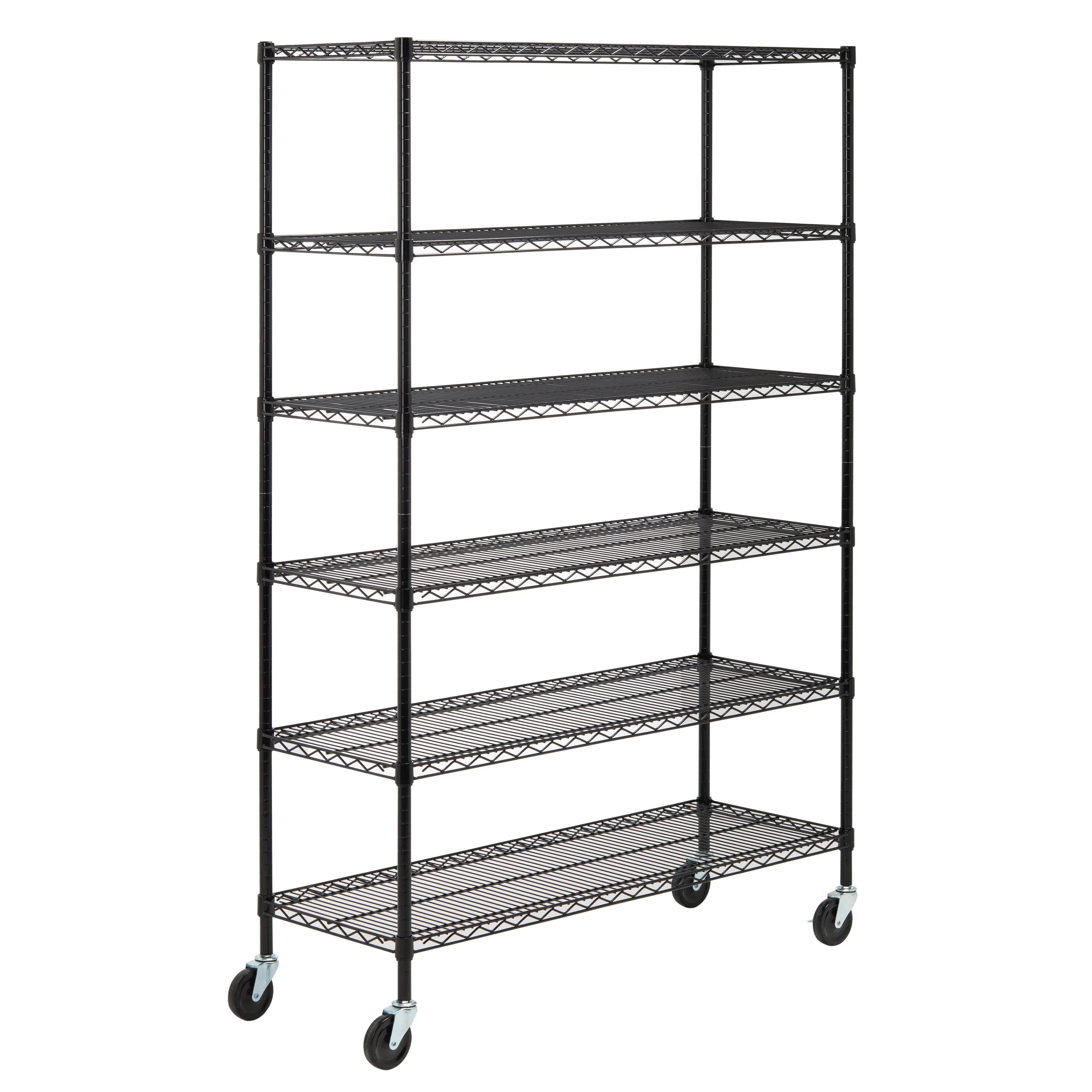SAFAVIEH Storage Felecia 6 Tier Heavy Duty Commercial Chrome Wire Shelf - 47.6