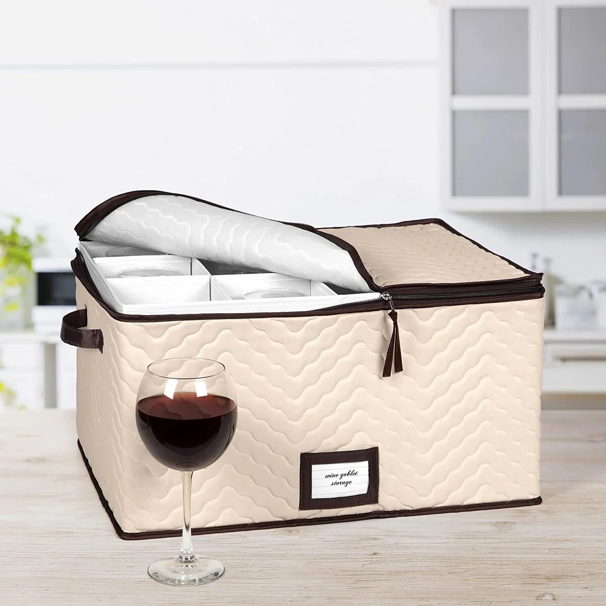 Stemware Storage Case for Wine Glasses - Holds 12 Glasses -19