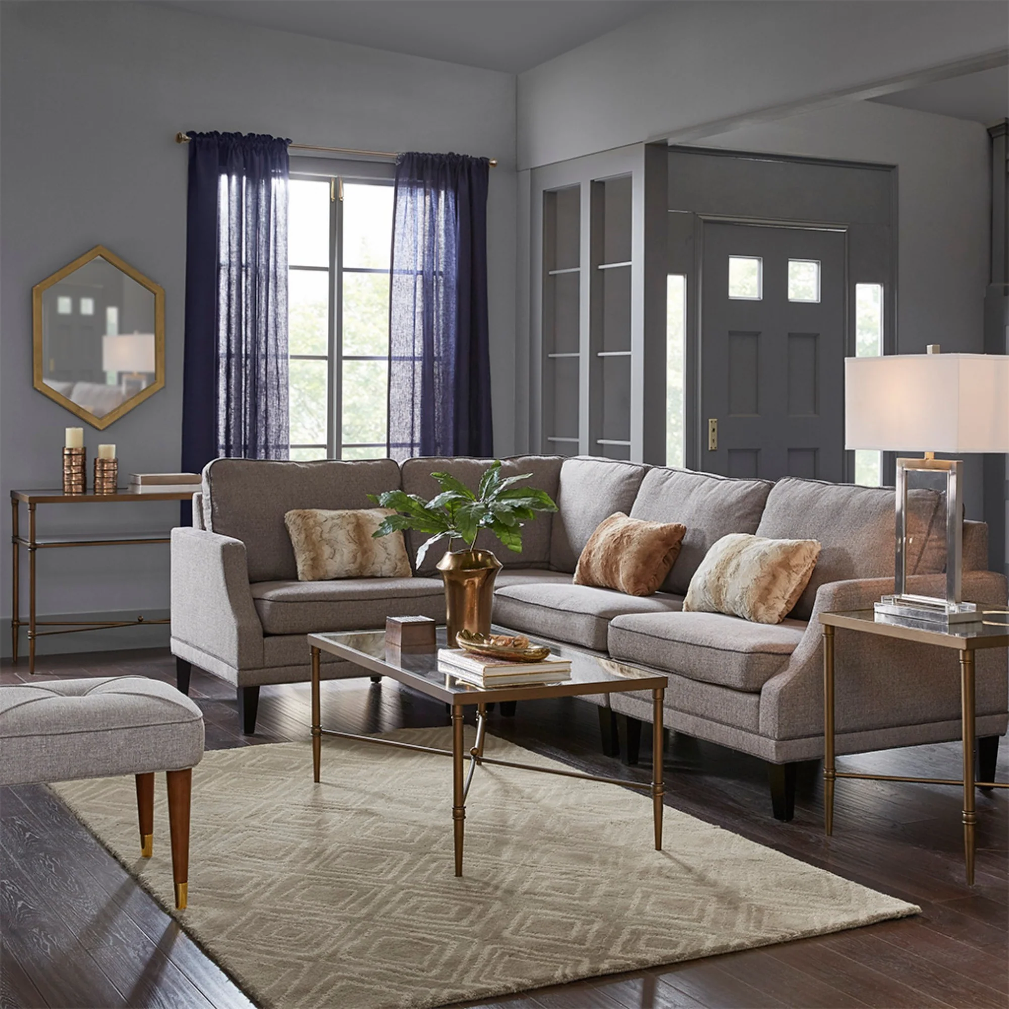 Bronze Coffee Table with Tempered Glass Top