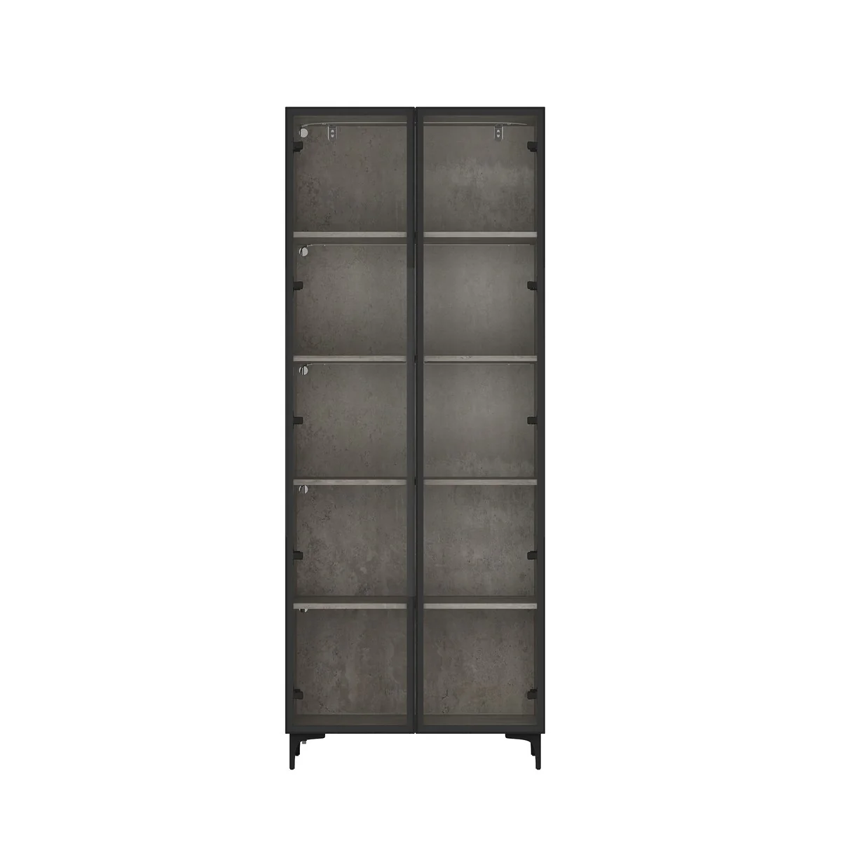 Kitchen Pantry Cabinets 5-Tier Tall Storage Cabinet with Glass Doors