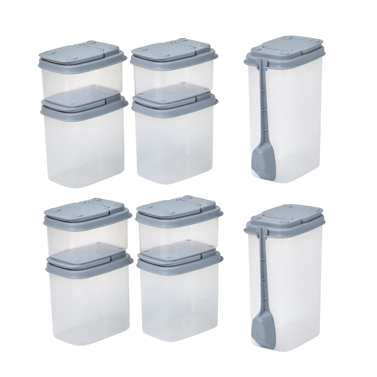 Buddeez Multi-size Stacking Bins with Flip Lids Plastic (Set of 10)