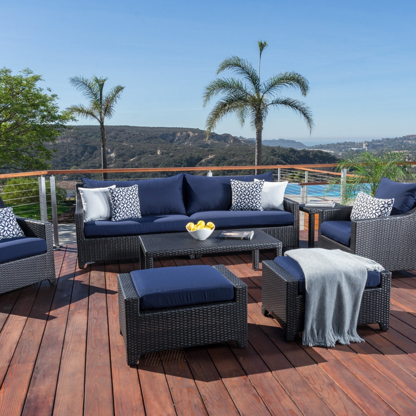 Northridge Wicker/Rattan 7 - Person Seating Group with Cushions