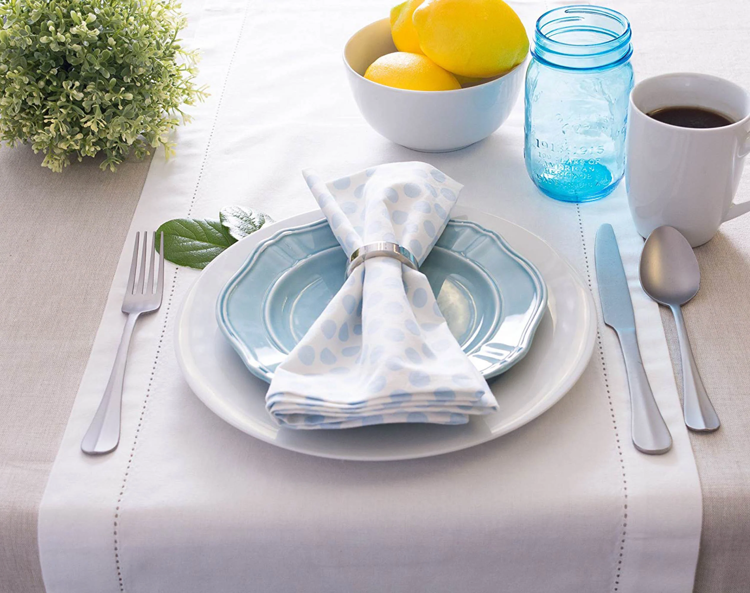 Natural Solid Chambray Tablecloth