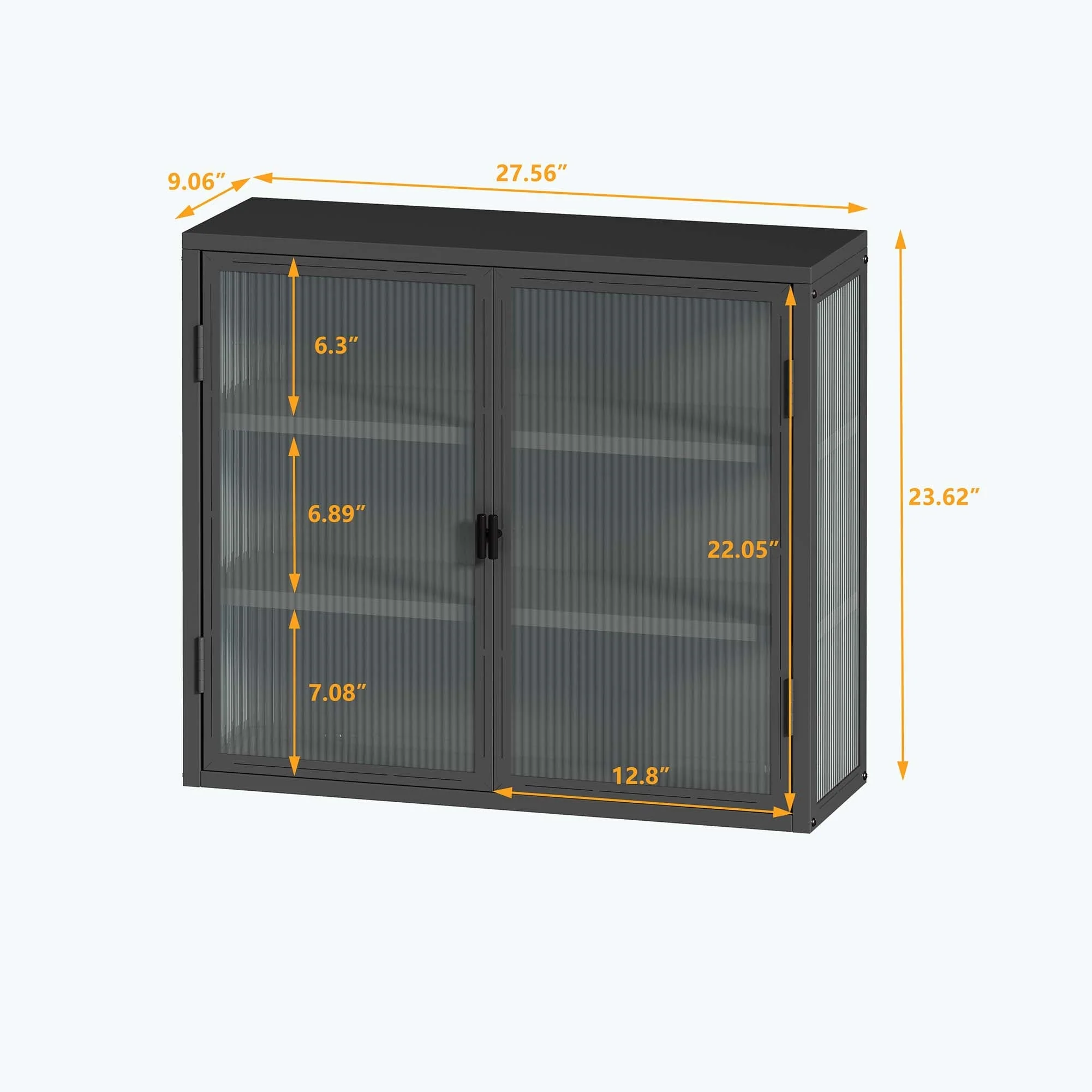 Retro Style Glass Door Wall Cabinet