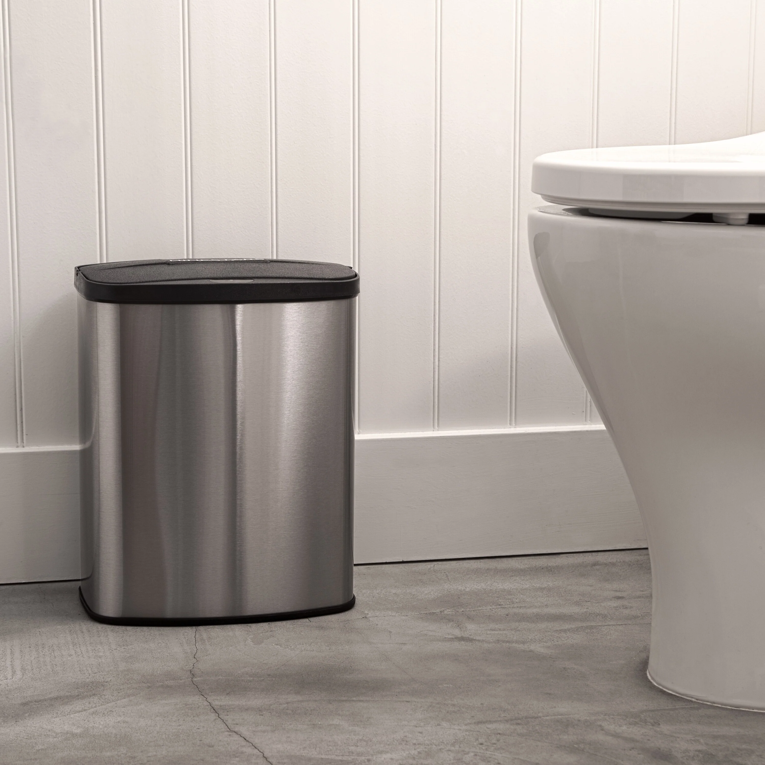 NINESTARS Motion Sensor Stainless Steel 2-in-1 Combo Bathroom/ Kitchen Trash Can Set CB-50-9/8-1