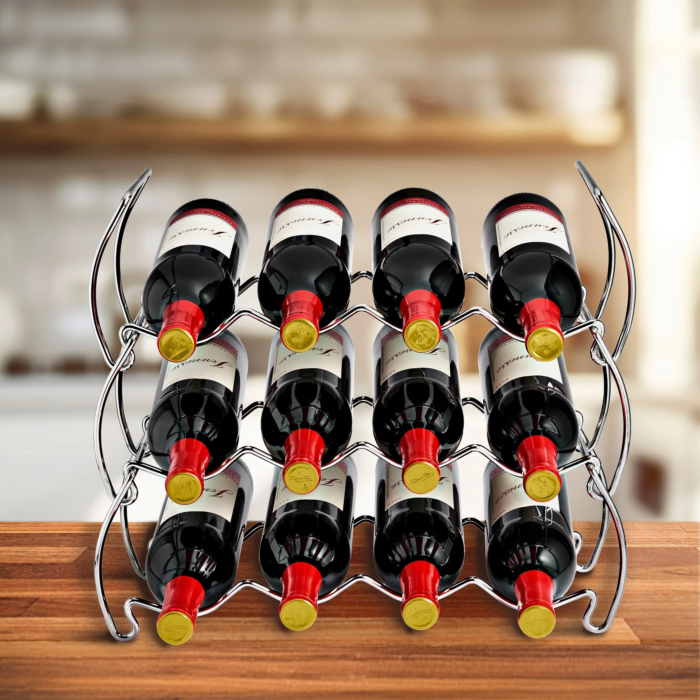 Metal Detachable Wine Rack - 3 Tier, Copper - 14