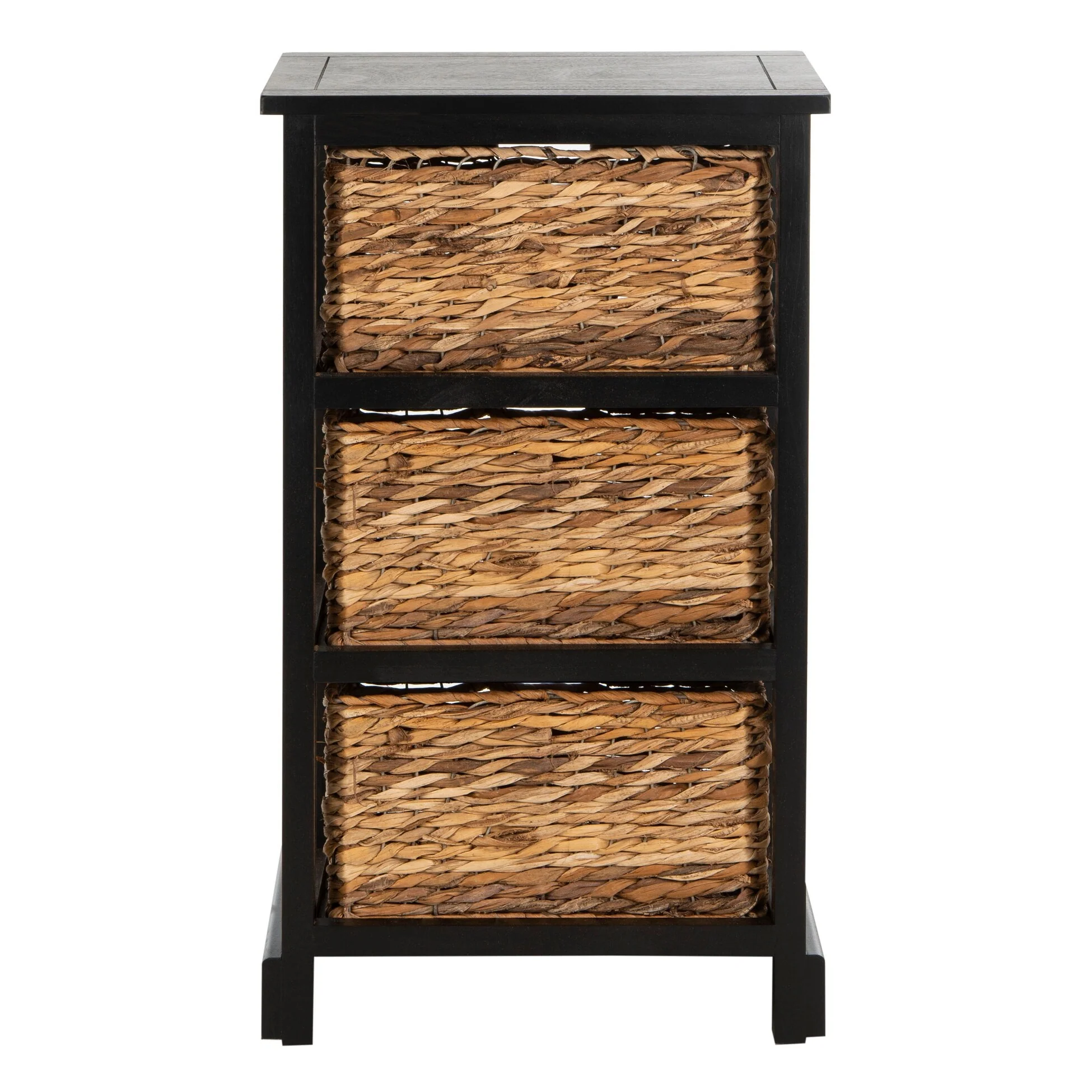 SAFAVIEH Evaline Distressed Black 3 Wicker Basket Storage Unit - 17.3