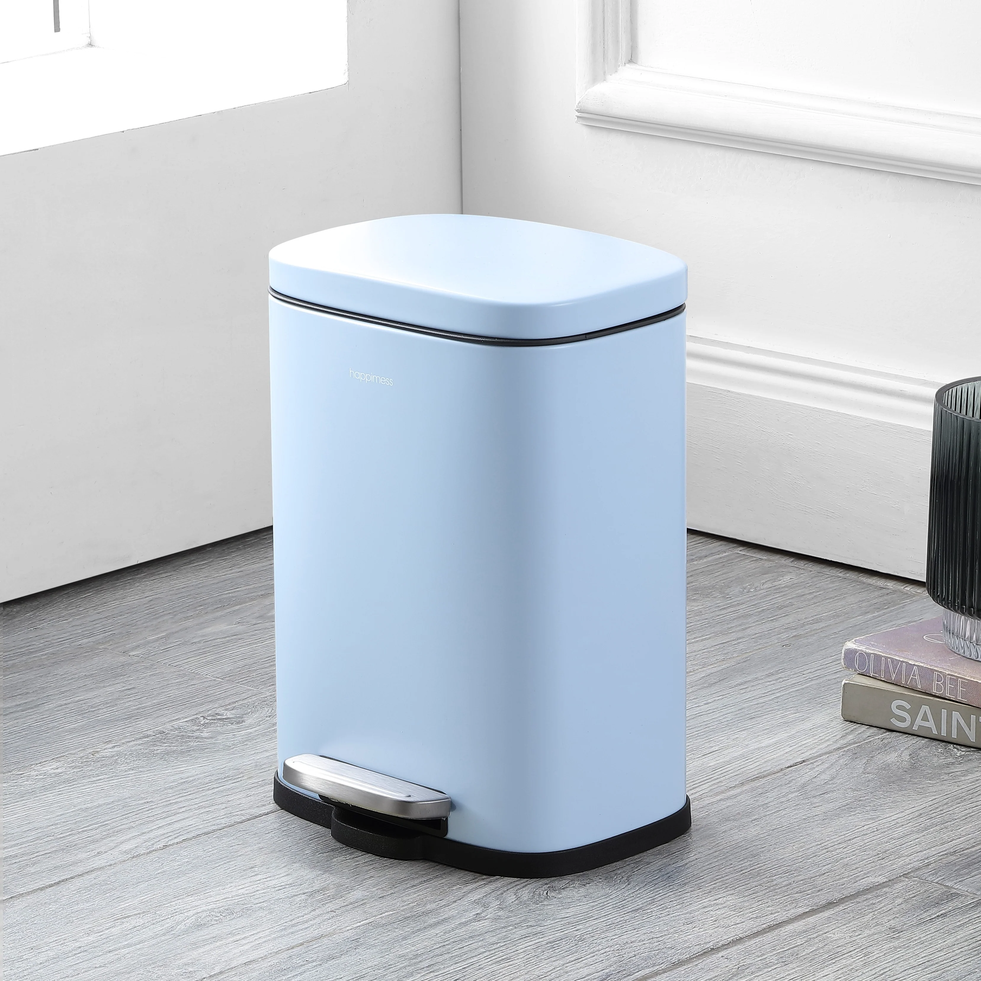 happimess 13-Gallon Trash Can with Soft-Close Lid and FREE Mini Trash Can