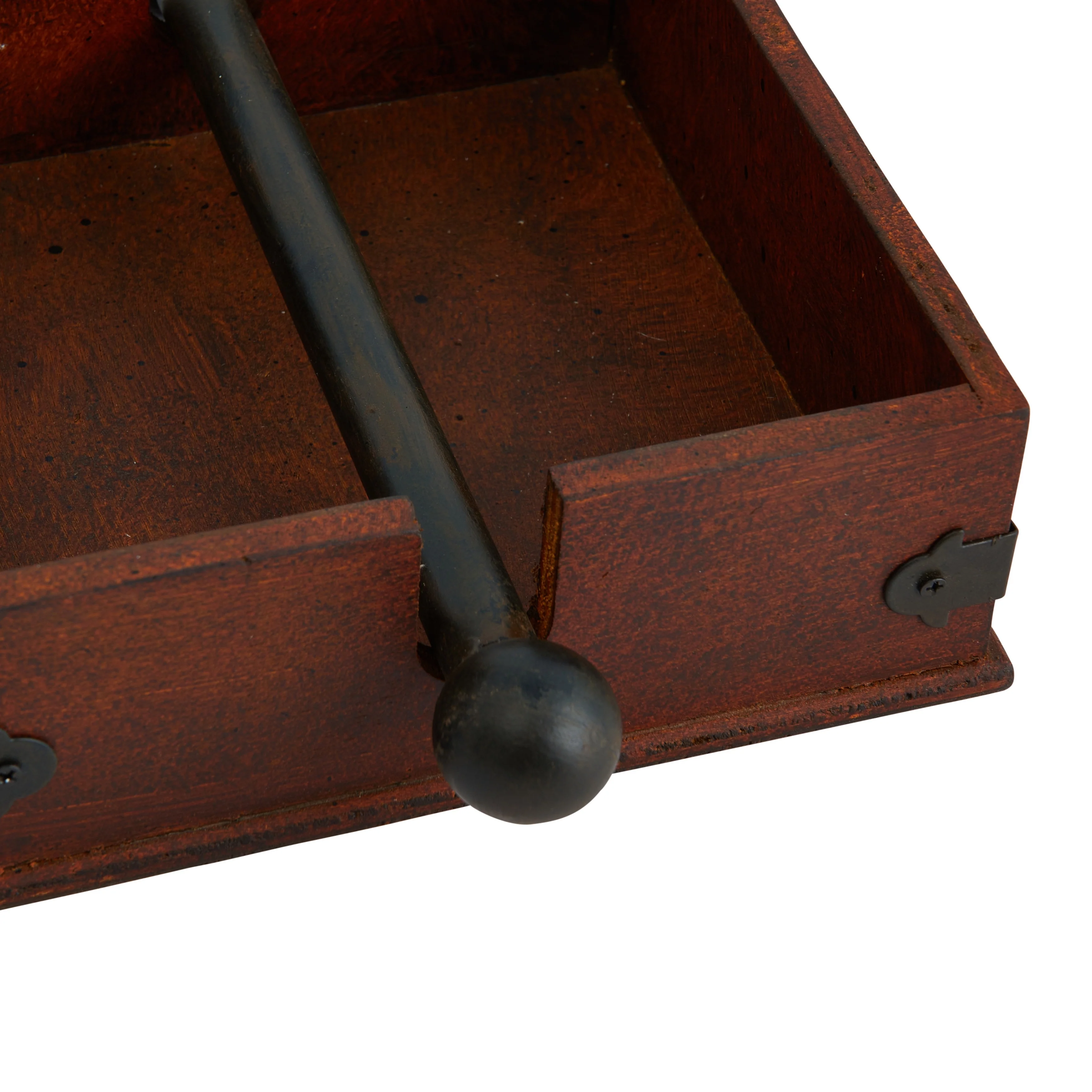 Wood Napkin Holder with Metal Bar