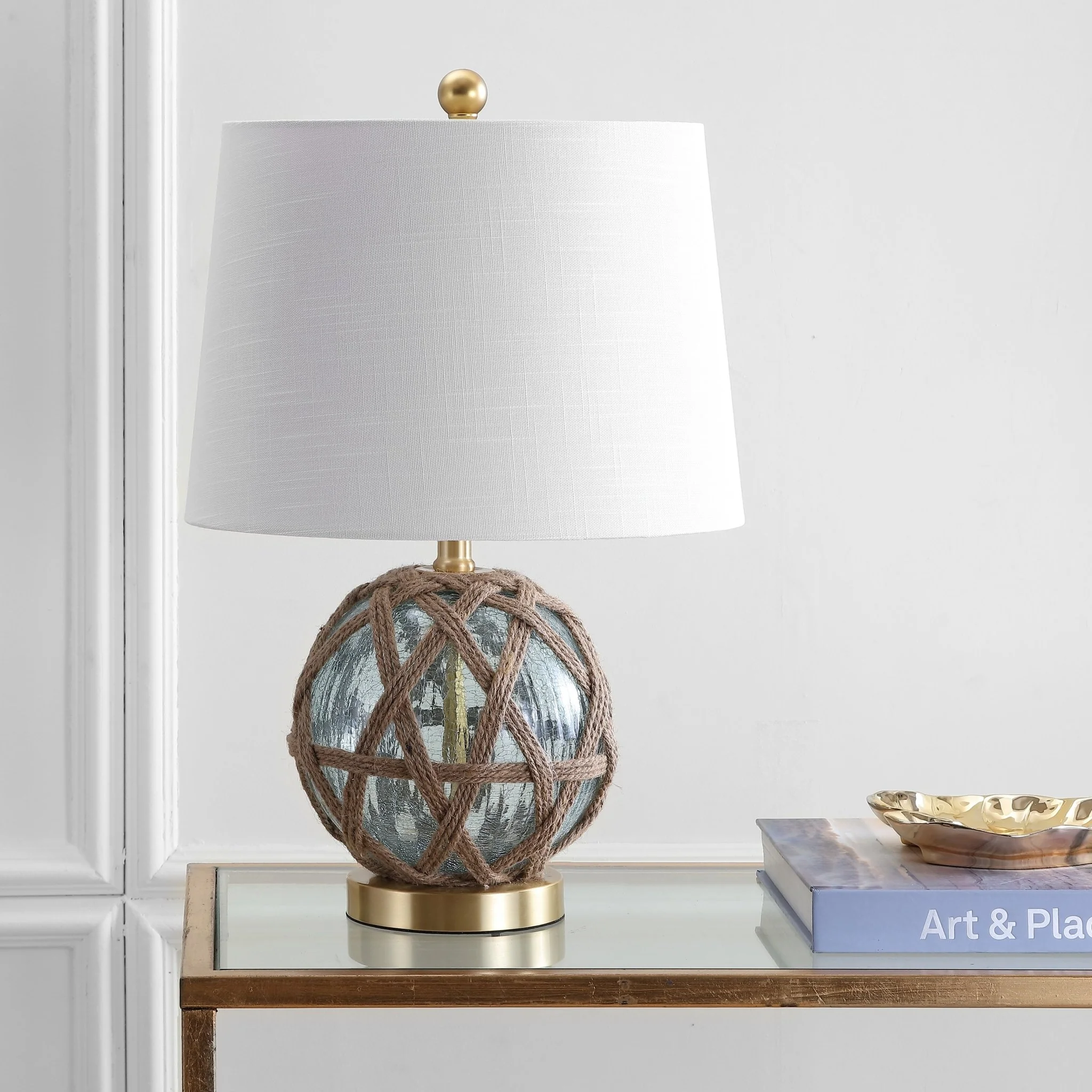 Andrews LED Glass/Rope Table Lamp