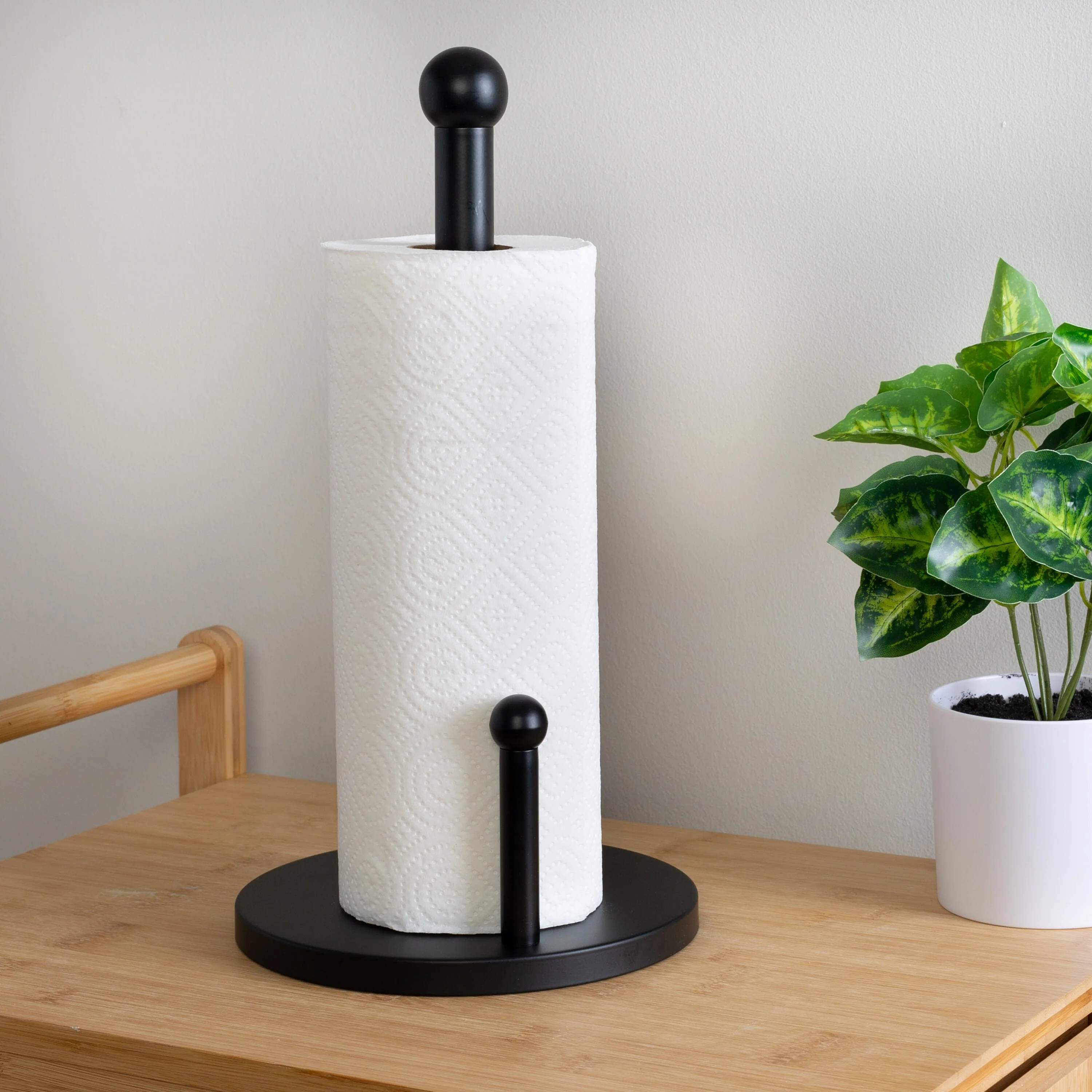 Honey-Can-Do Black Steel Paper Towel Holder