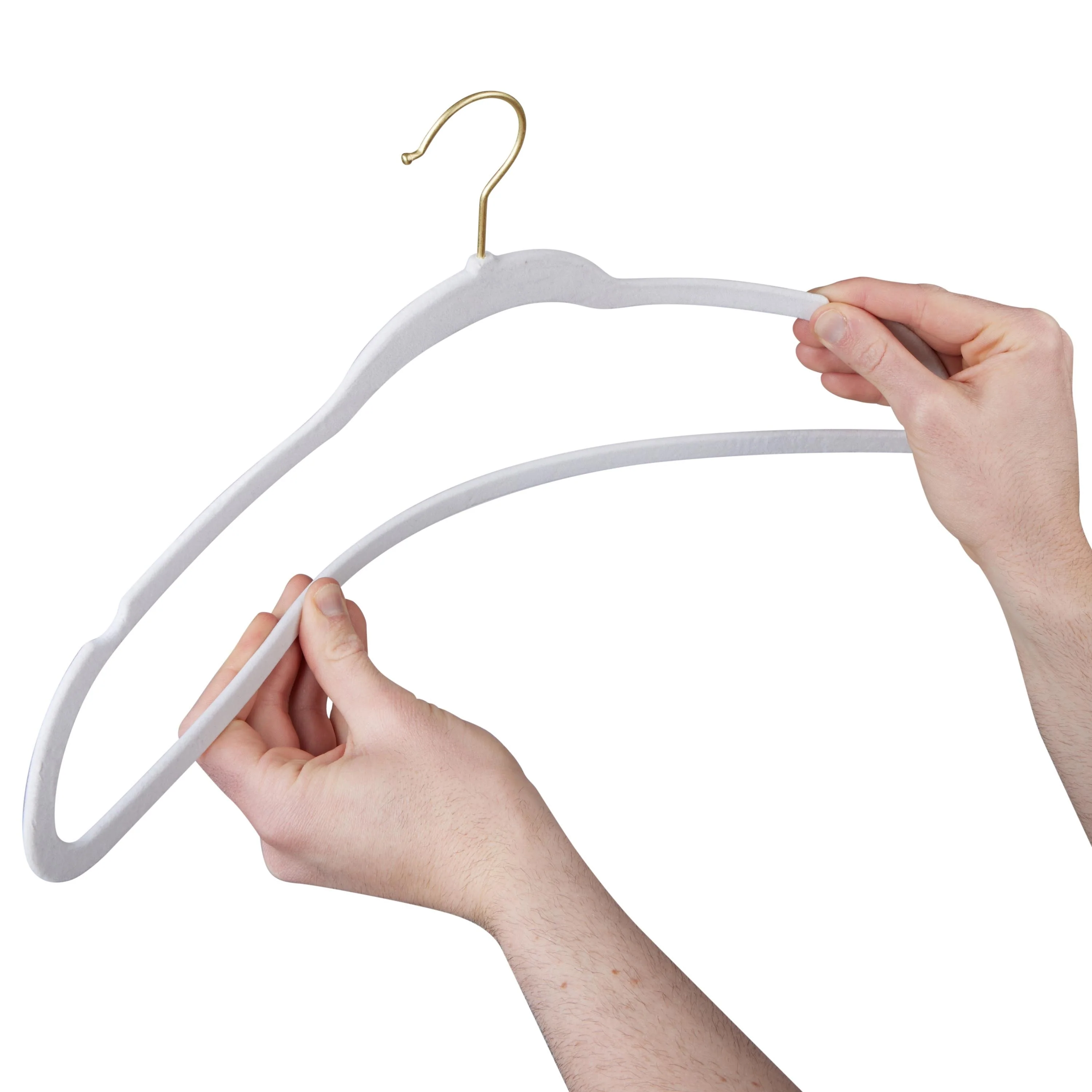 Simplify 25 Pack Slim Velvet Gold Hook Hangers - 17.7