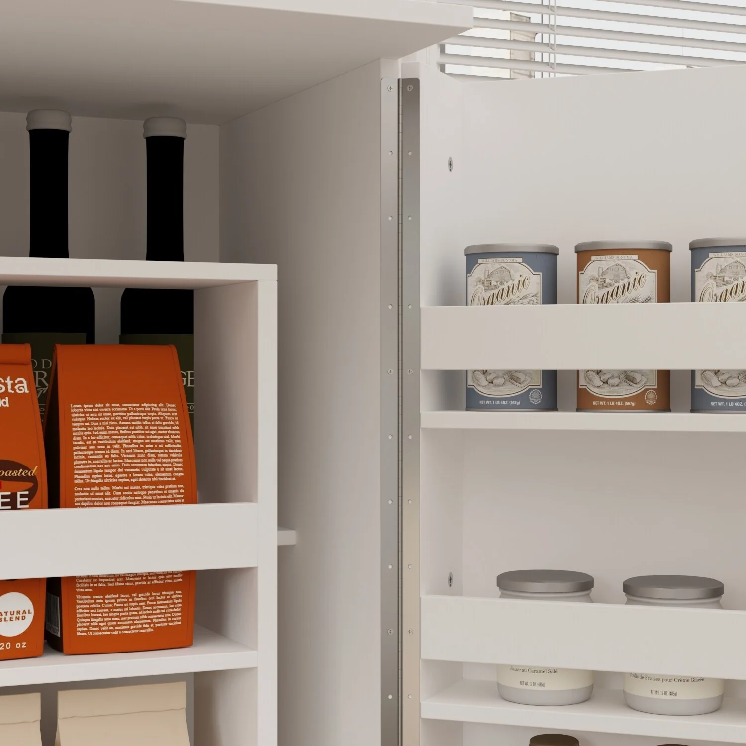 White Storage Cabinet: Kitchen Pantry, Buffet, Large 72.2