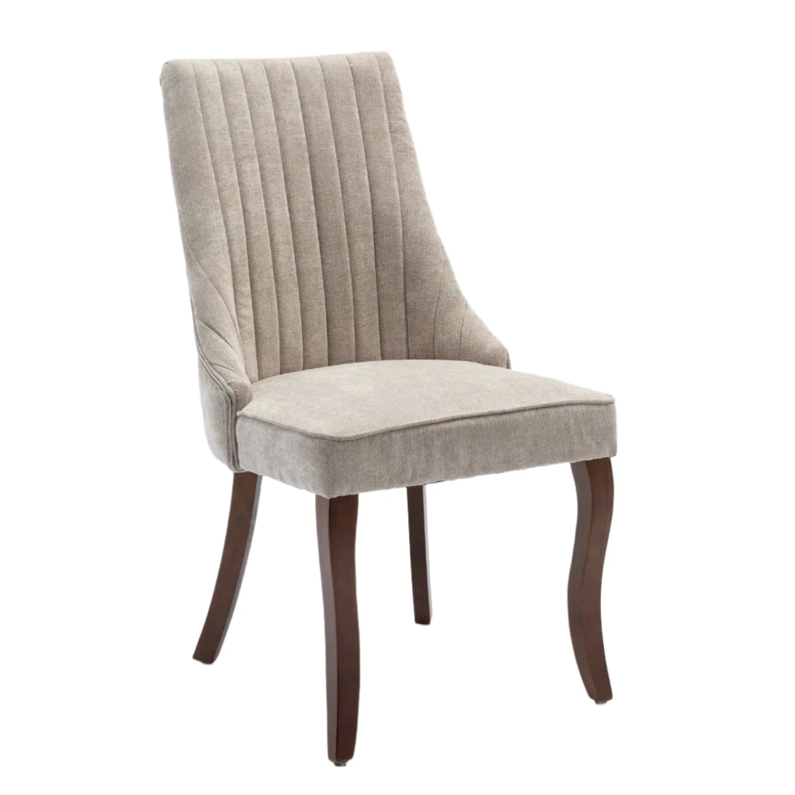 Upholstered Dining Chair with Curved Legs and High Backs, Set of 2