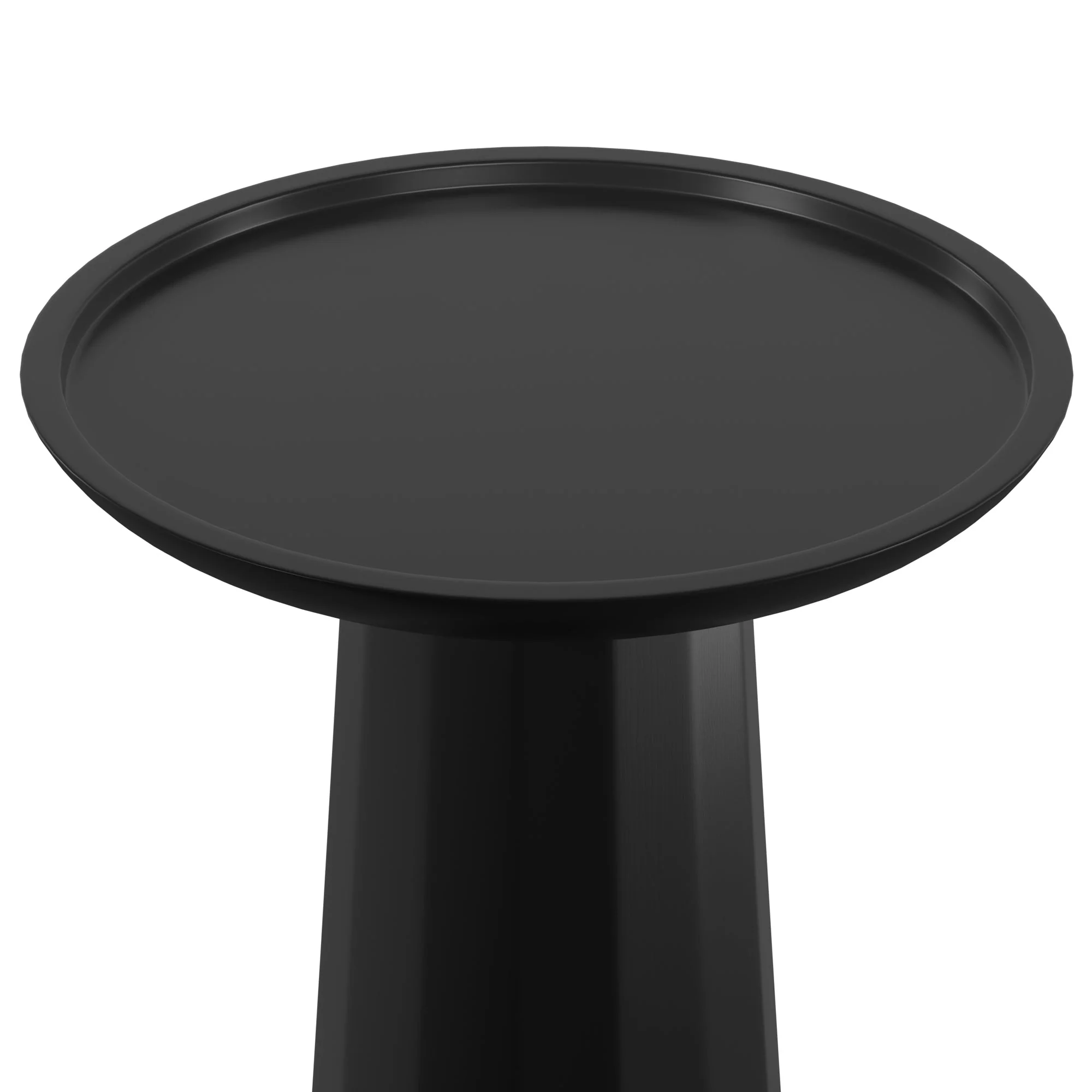 Pantomime Wooden Round Accent Table with Sculptural Design Base