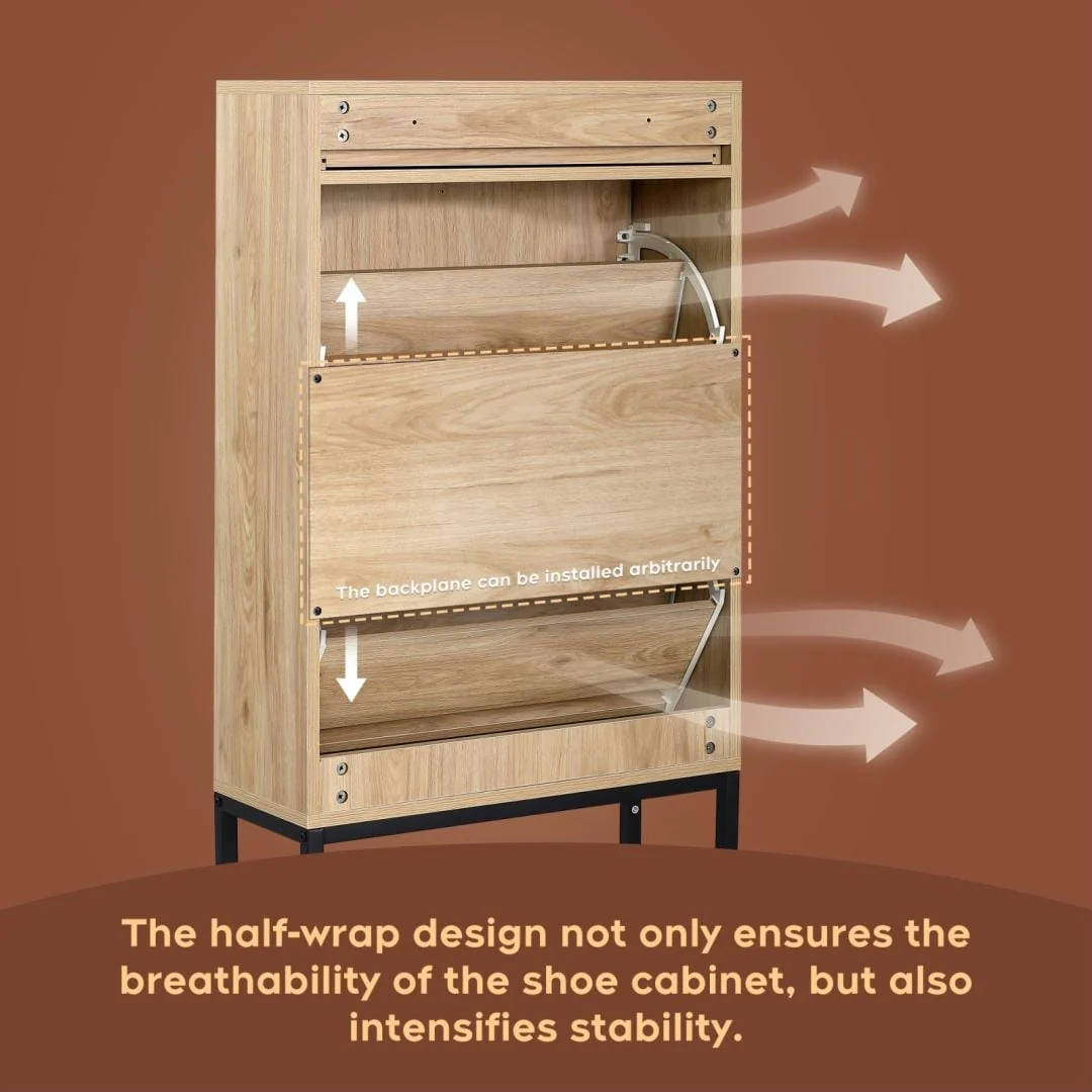 Boho Natural Rattan Shoe Storage Cabinet