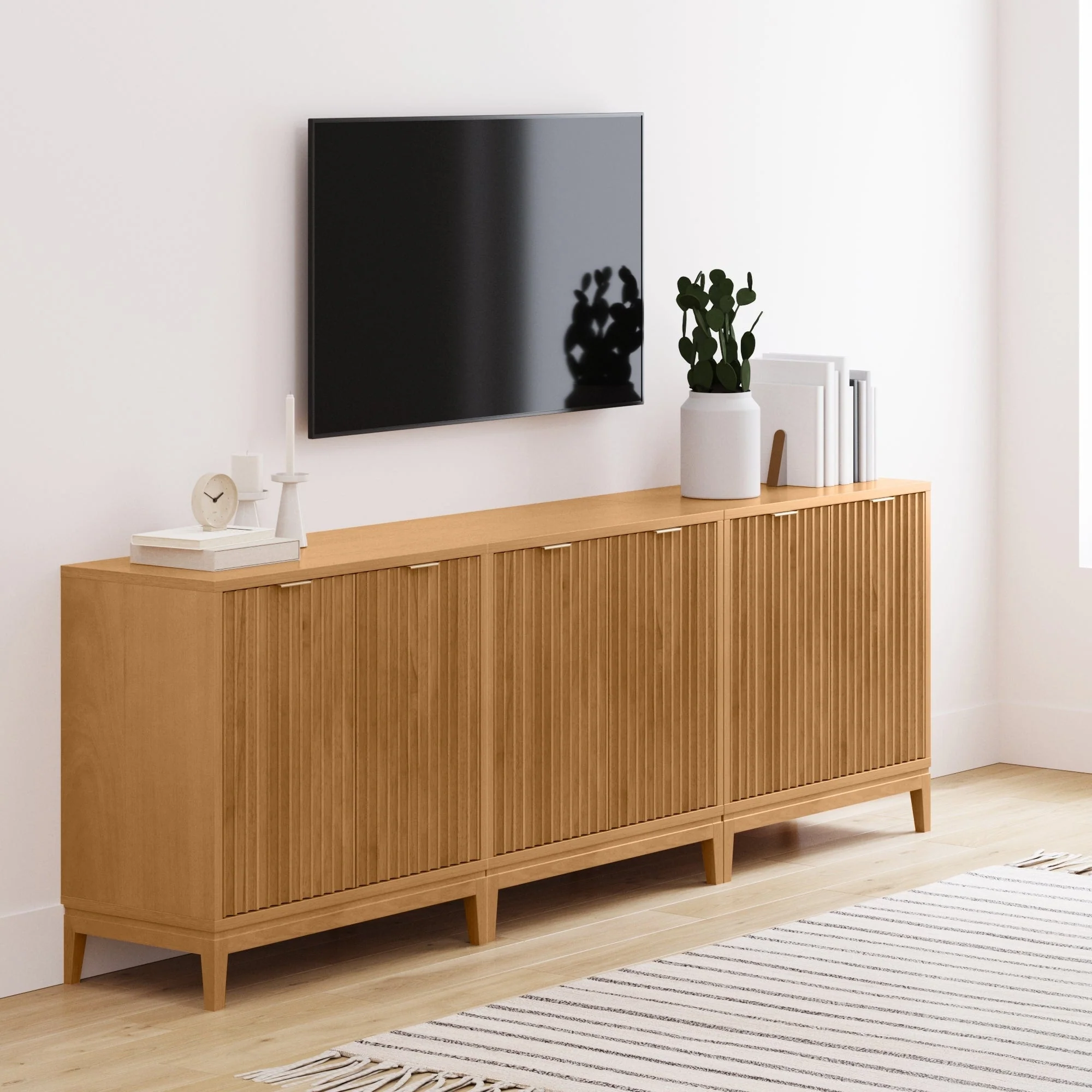 Jasper Modern Sideboard, Kitchen Storage Cabinet with Fluted Doors