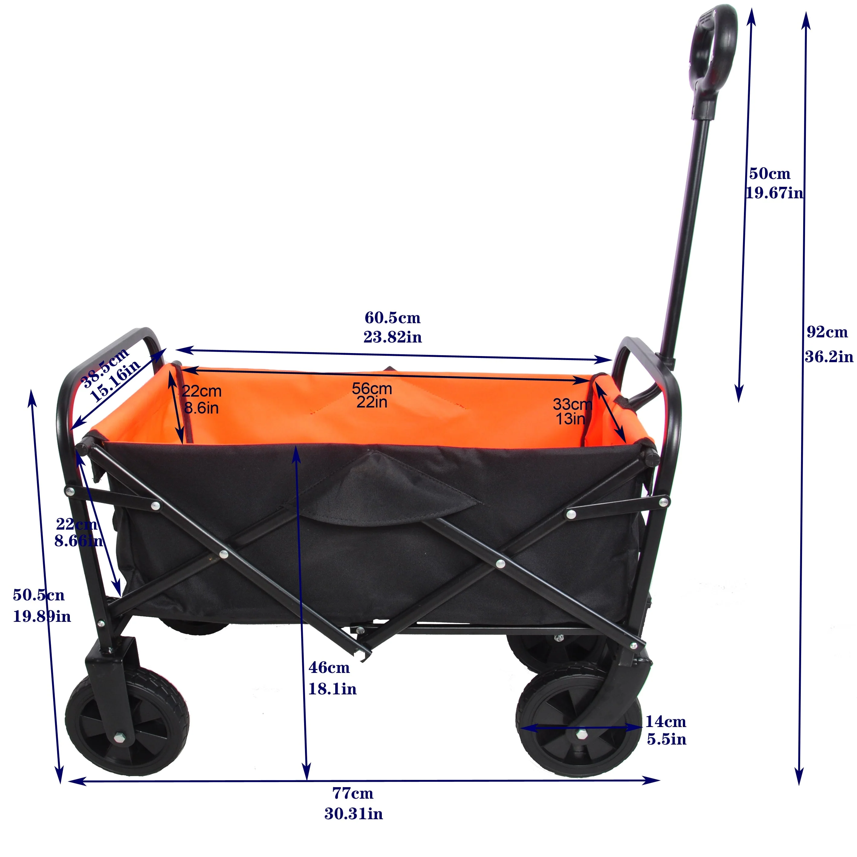 Mini Folding Shopping and Beach Cart with Steel Frame