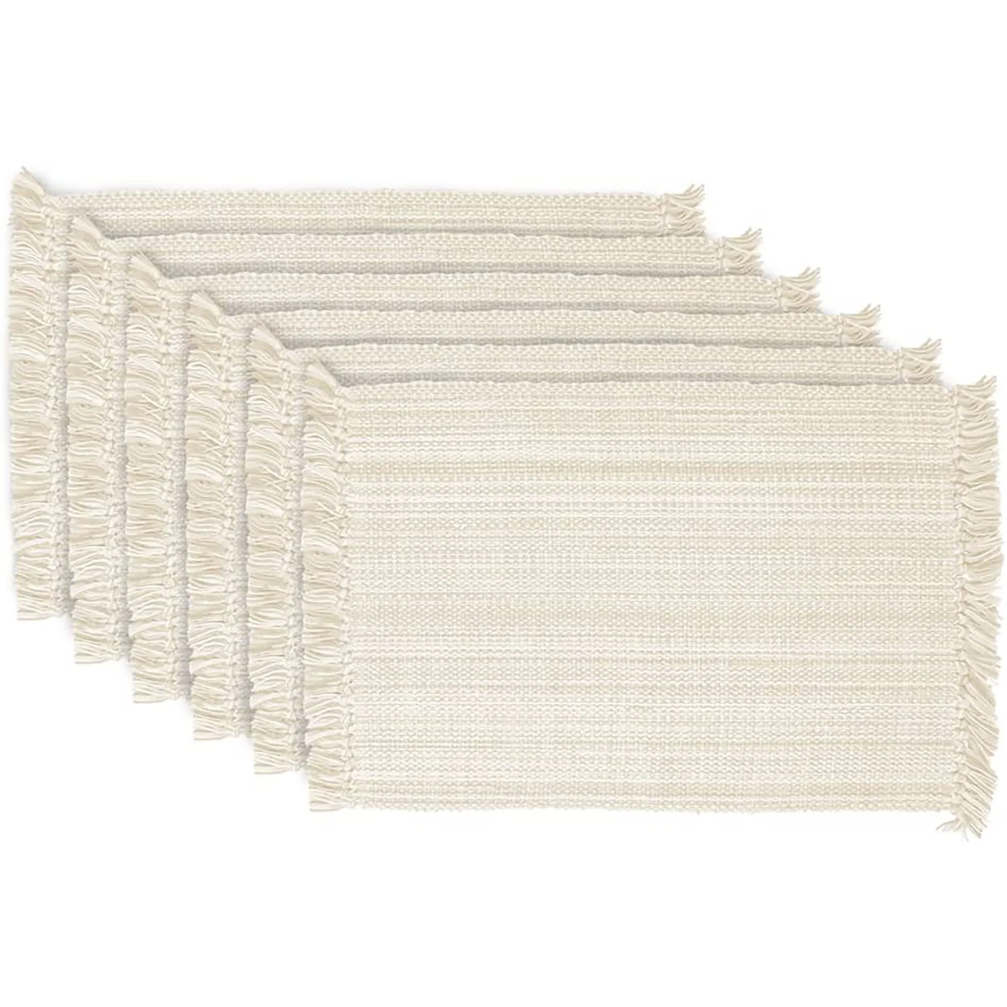 Variegated Fringe 13X19 Nautical Blue Cotton Placemat Set Of 6