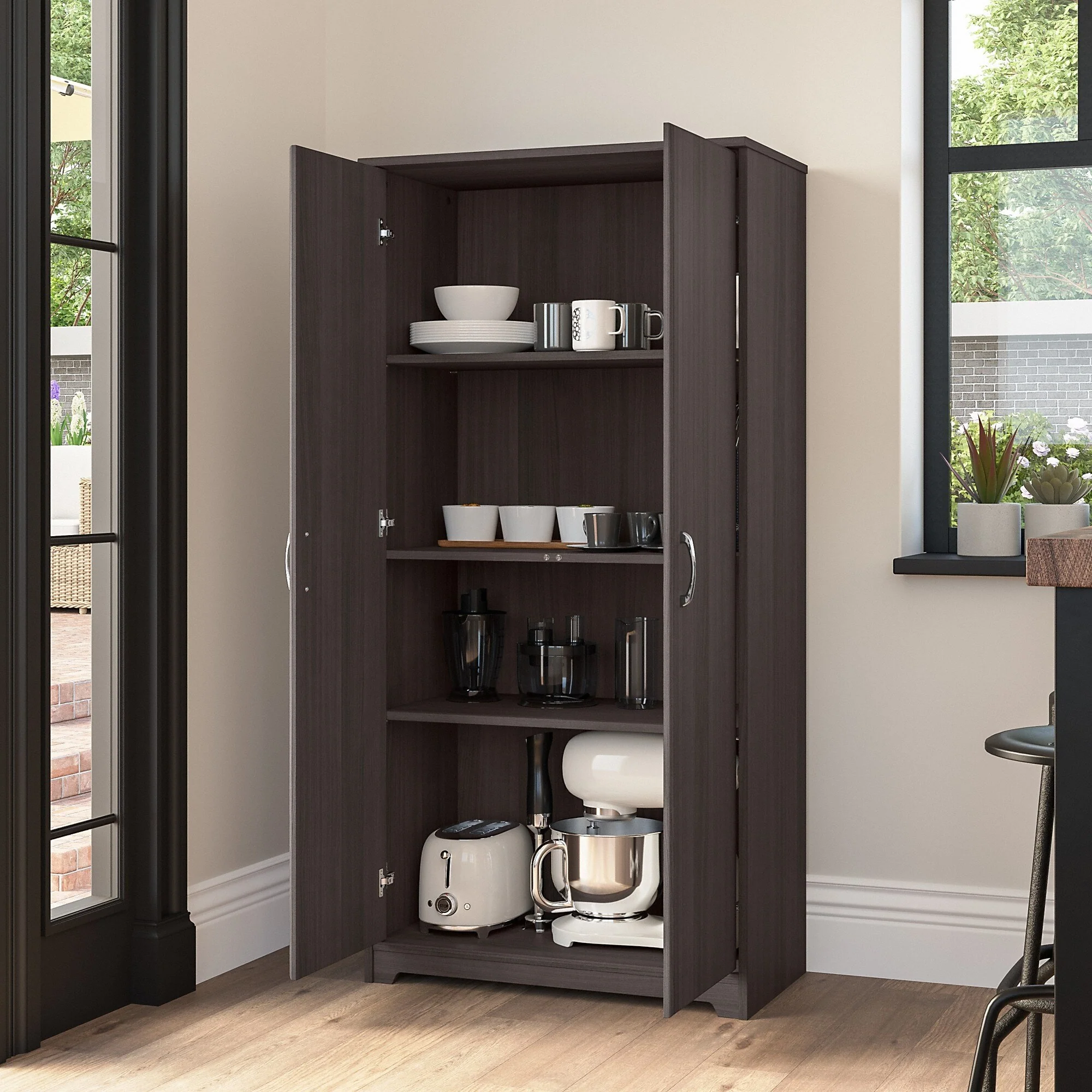 Cabot Tall Kitchen Pantry Cabinet with Doors by Bush Furniture