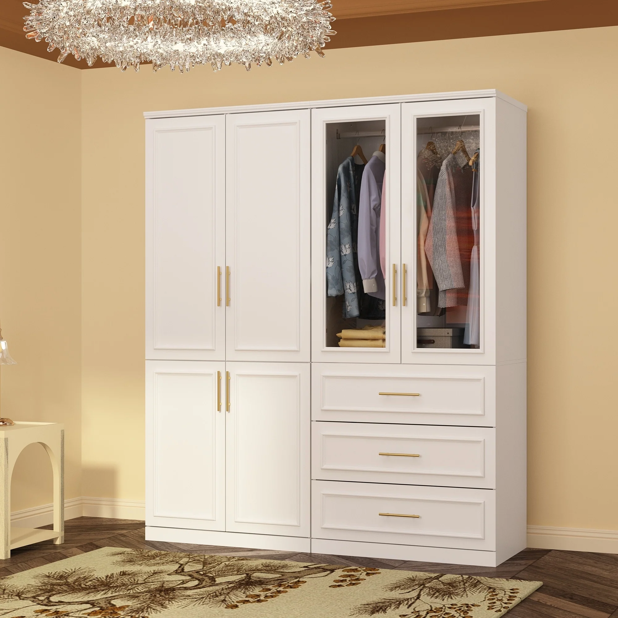 Modular Wardrobe Combo Armoires Closet Freestanding Cabinet Organizer