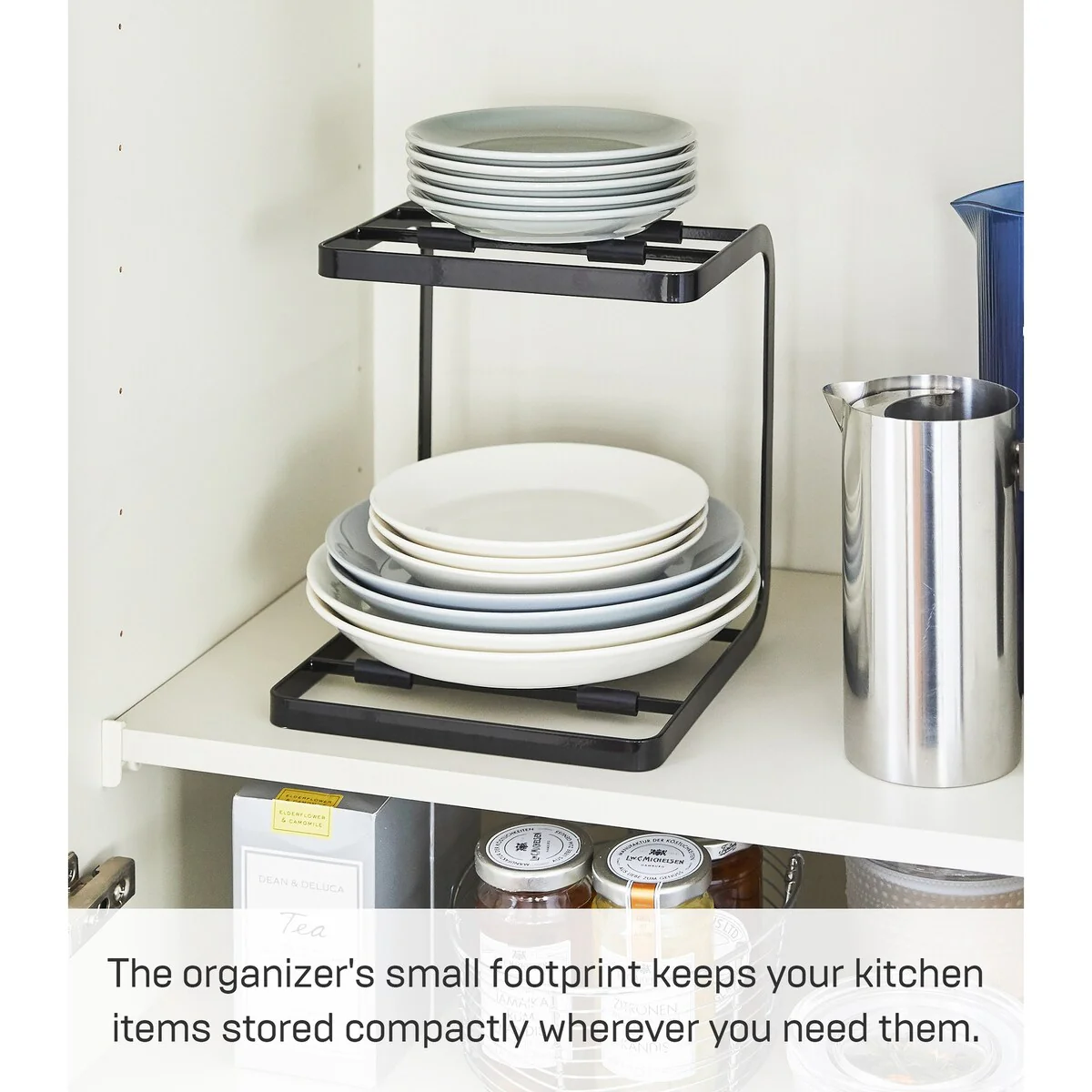 Yamazaki Home Two-Tier Pot Rack, Steel - L 8.27 x W 8.07 x H 8.86 inches