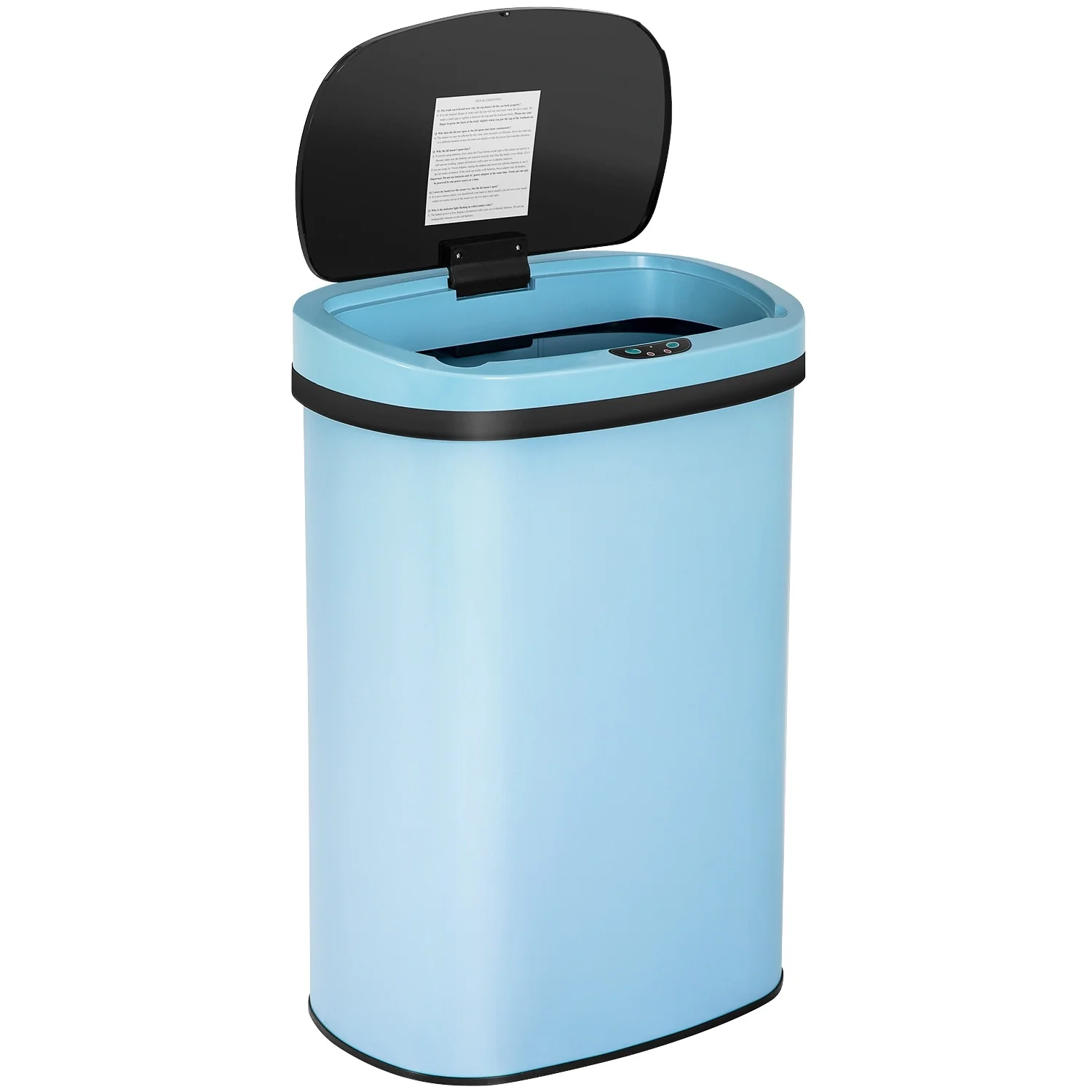 Motion Sensor 13 Gallon 50 Liter Stainless Steel Odorless Slim Trash Can by Furniture of America