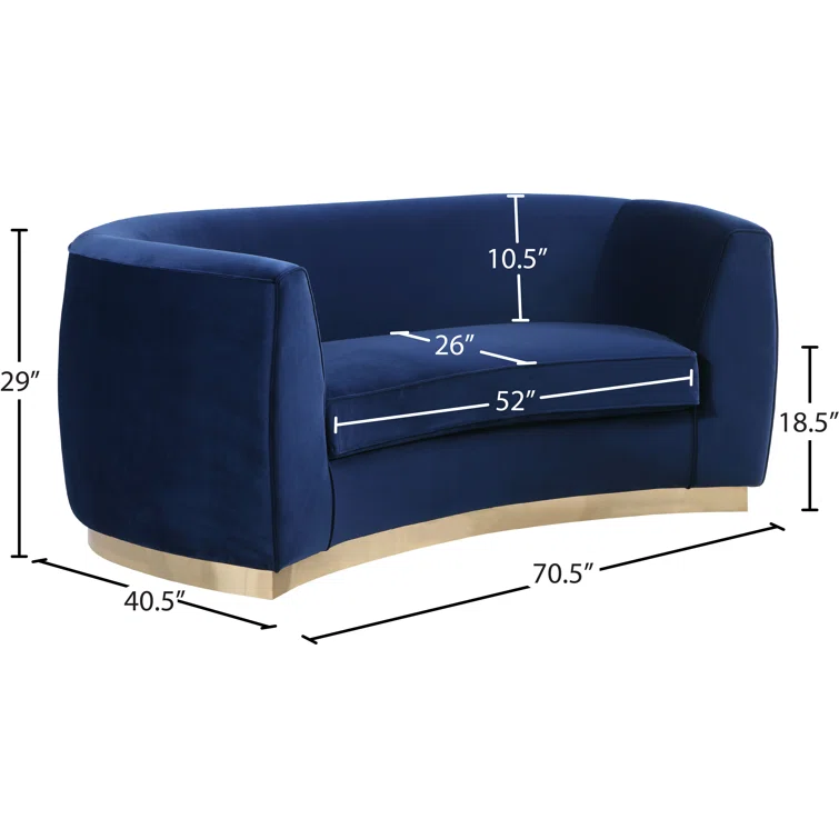 Breccan 70.5'' Velvet Loveseat